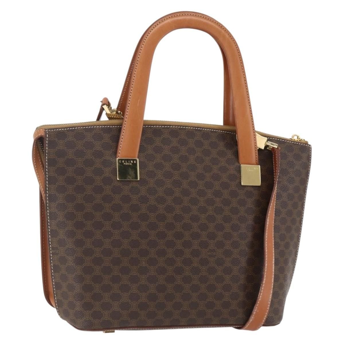 Celine Celine Vintage Macadam Handbag Canvas and Leather Size ONE SIZE - 1 Thumbnail