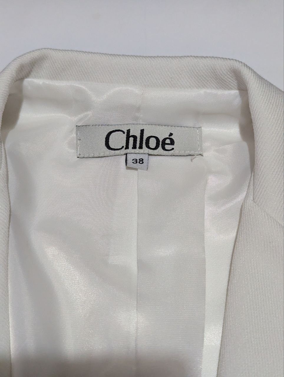 Chloe Chloé White Jacket with Silk Lining Excellent Condition Size XS / US 0-2 / IT 36-38 - 2 Thumbnail
