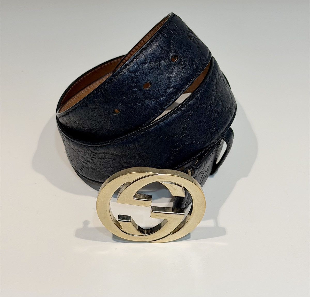 Gucci GUCCI GG Monogram Buckle Leather Belt nettspend Demna runway ...