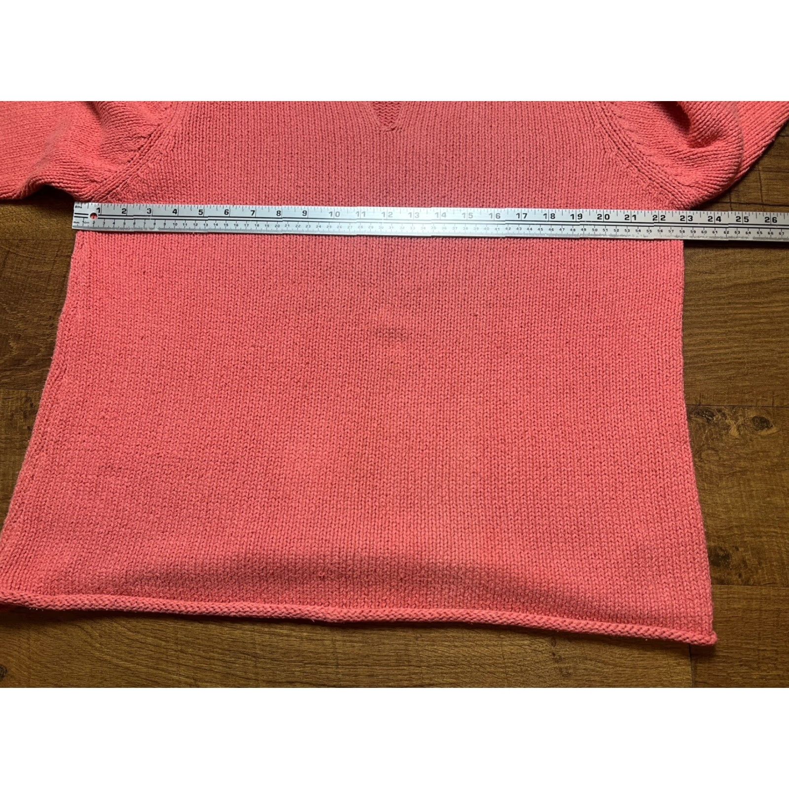 Vintage VINTAGE L.L. Bean Women’s Pink Silk Blend V Neck Chunky Knit Sweater Size Medium Size M / US 6-8 / IT 42-44 - 6 Thumbnail
