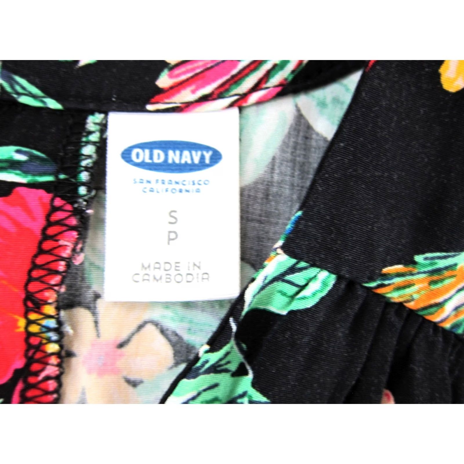 Old Navy Old Navy Floral Bird V-Neck Tank Sun Dress S Womens Small Rayon Black Pink Green Floral Bird V-Neck Tank Dress Size S / US 4 / IT 40 - 3 Thumbnail