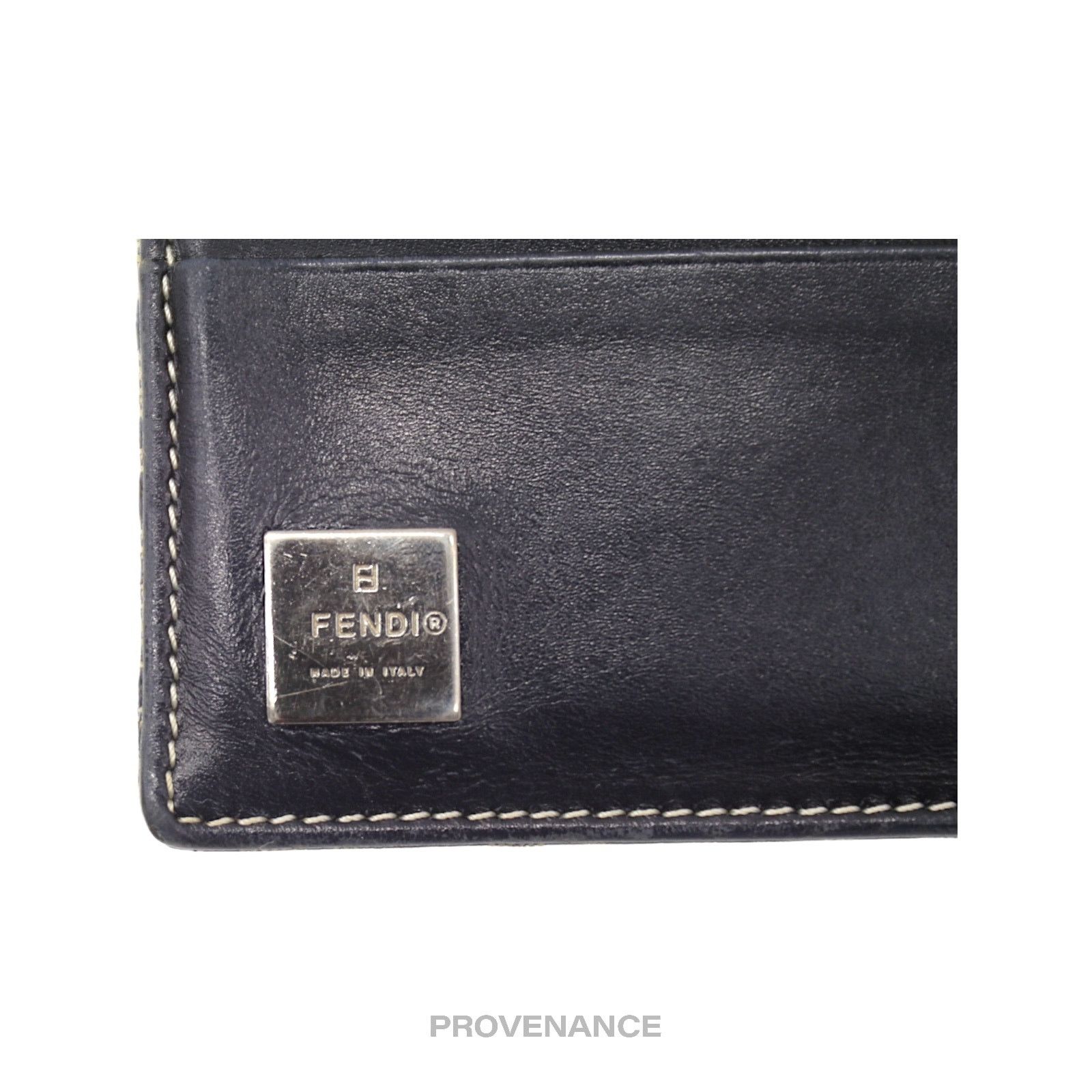 Fendi 🔴 Fendi Bifold Wallet - Micro FF Zucca Canvas Navy Size ONE SIZE - 7 Thumbnail