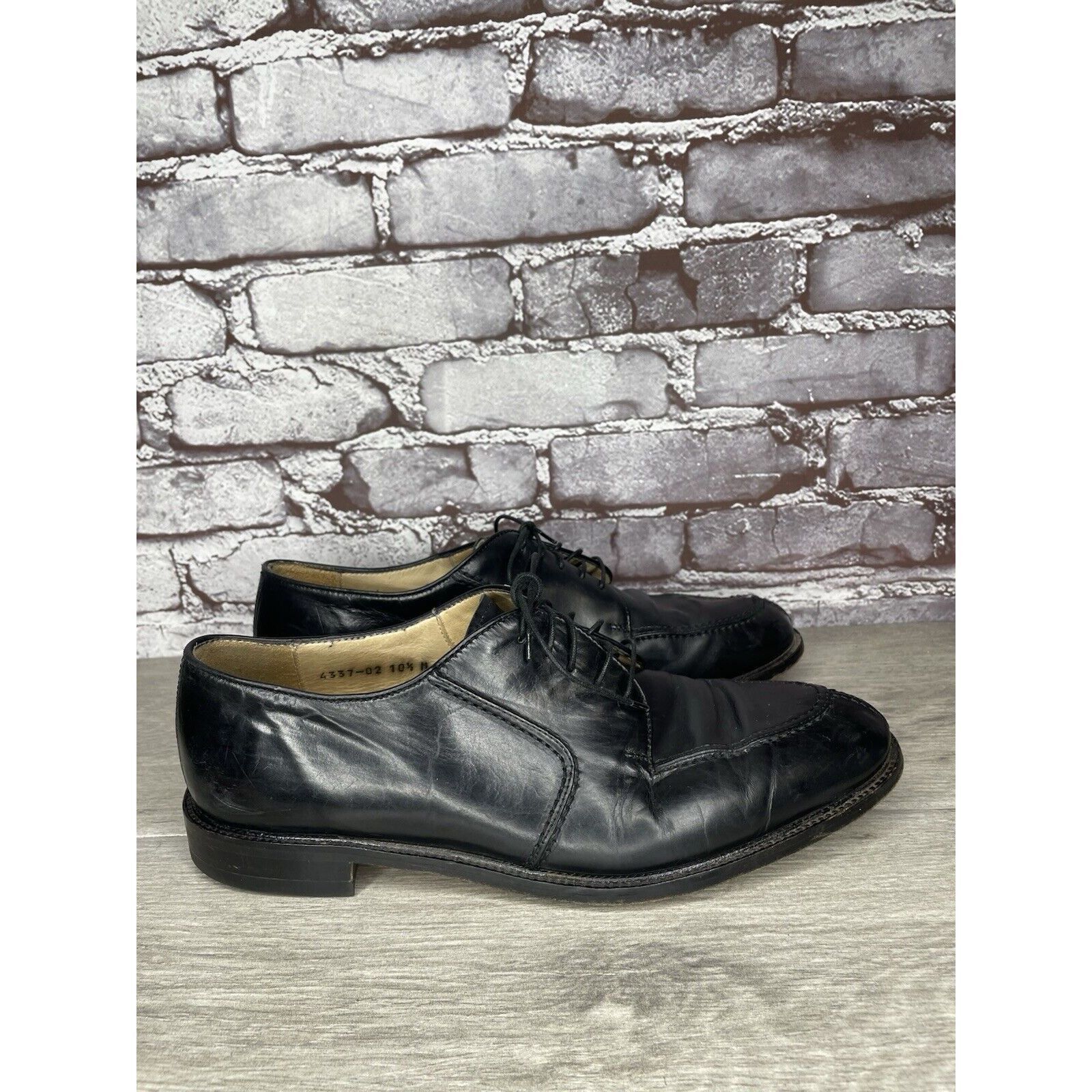 Pronto Uomo PRONTO UOMO Black Leather Split Toe Oxfords Lace Up Shoes Me Size US 10.5 / EU 43-44 - 16 Thumbnail