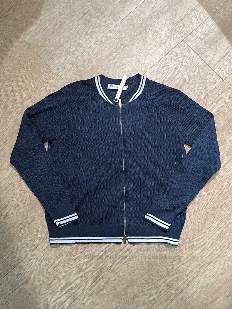 Dior Dior Navy blue long-sleeved knitted cardigan coat Size XS / US 0-2 / IT 36-38 - 1 Thumbnail