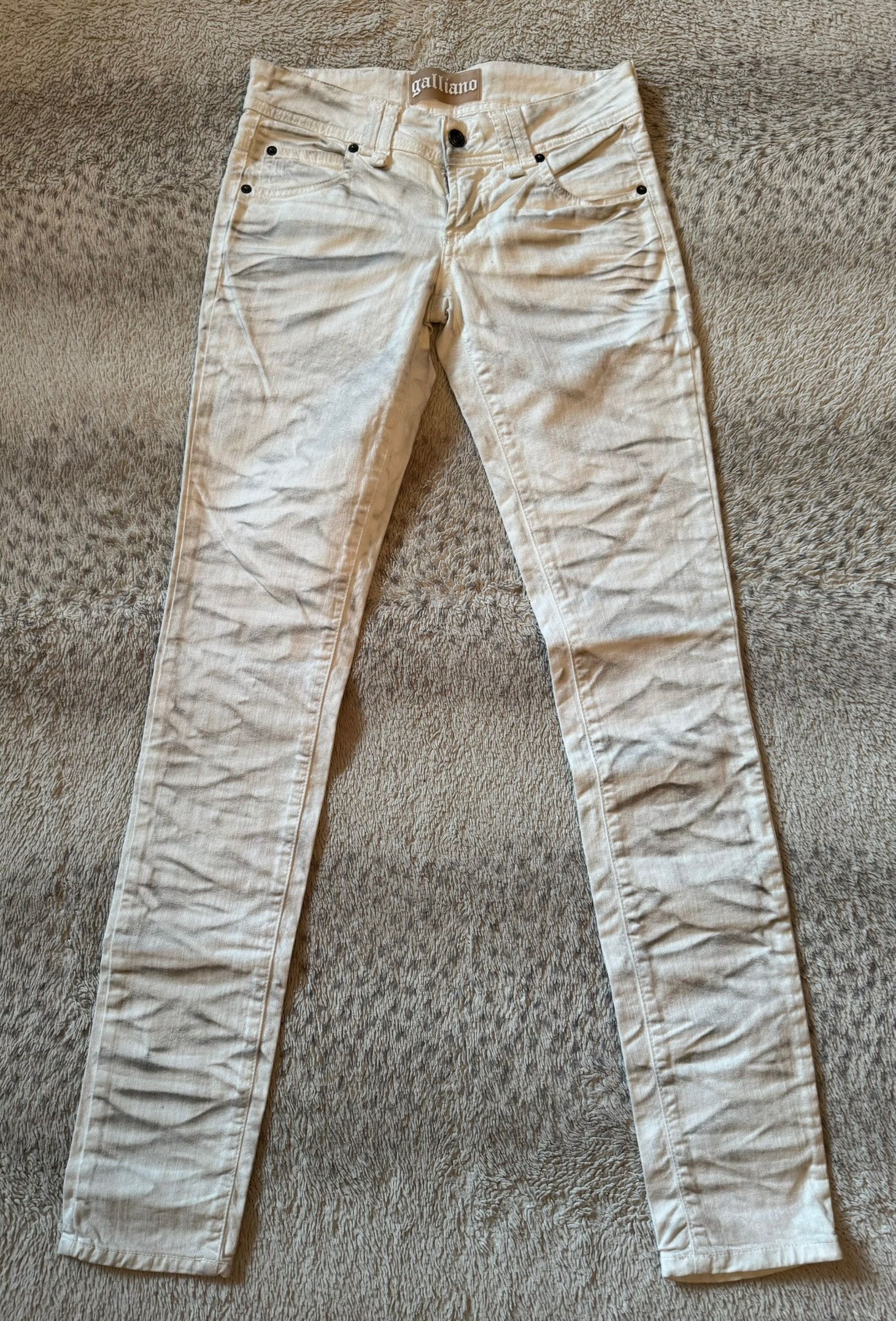 John Galliano Galliano Vintage Y2K Dirty Fade Skinny Jeans size 26 Size 26" / US 2 / IT 38 - 1 Thumbnail