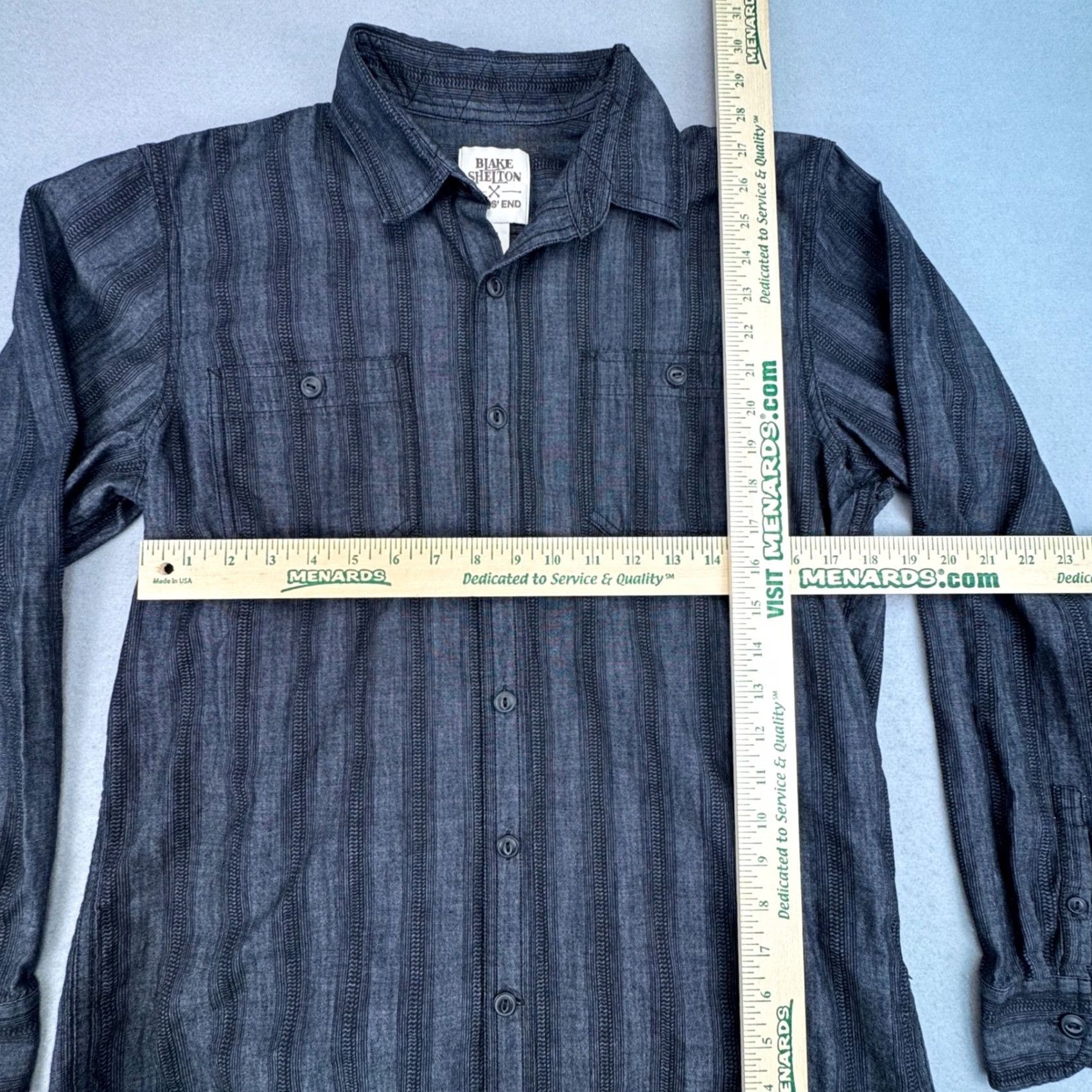 Vintage Blake Shelton x Lands' End Men Gray Black Long Sleeve Button-Up Shirt M Size US M / EU 48-50 / 2 - 2 Thumbnail