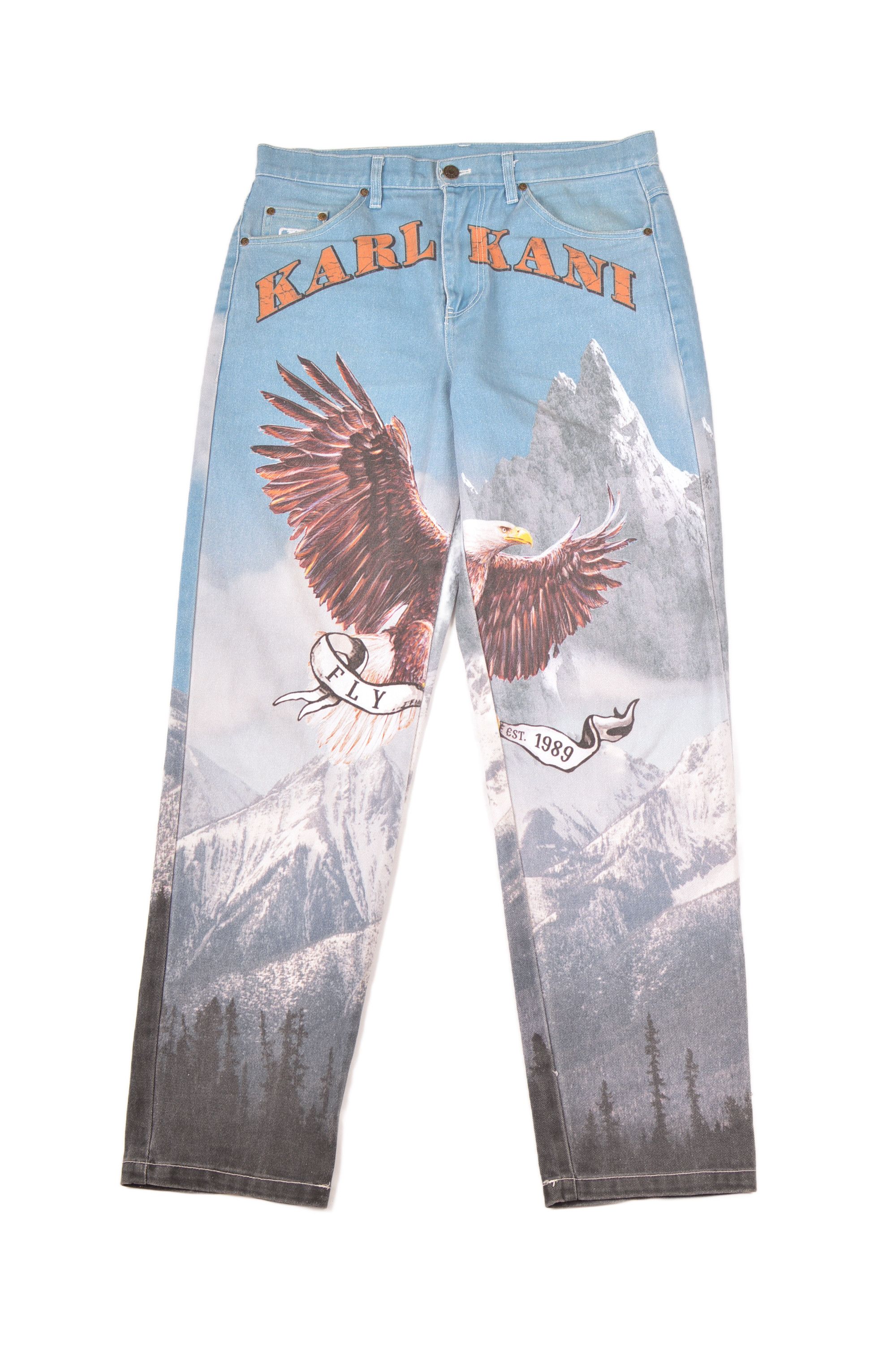 image of Karl Kani Signature Eagle Printed Jeans, Men's (Size 31)