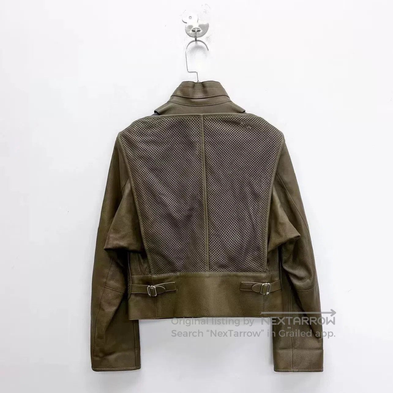 Hermes Hermes Olive Green Leather Jacket. Size XXS / US 00 / IT 34 - 2 Thumbnail