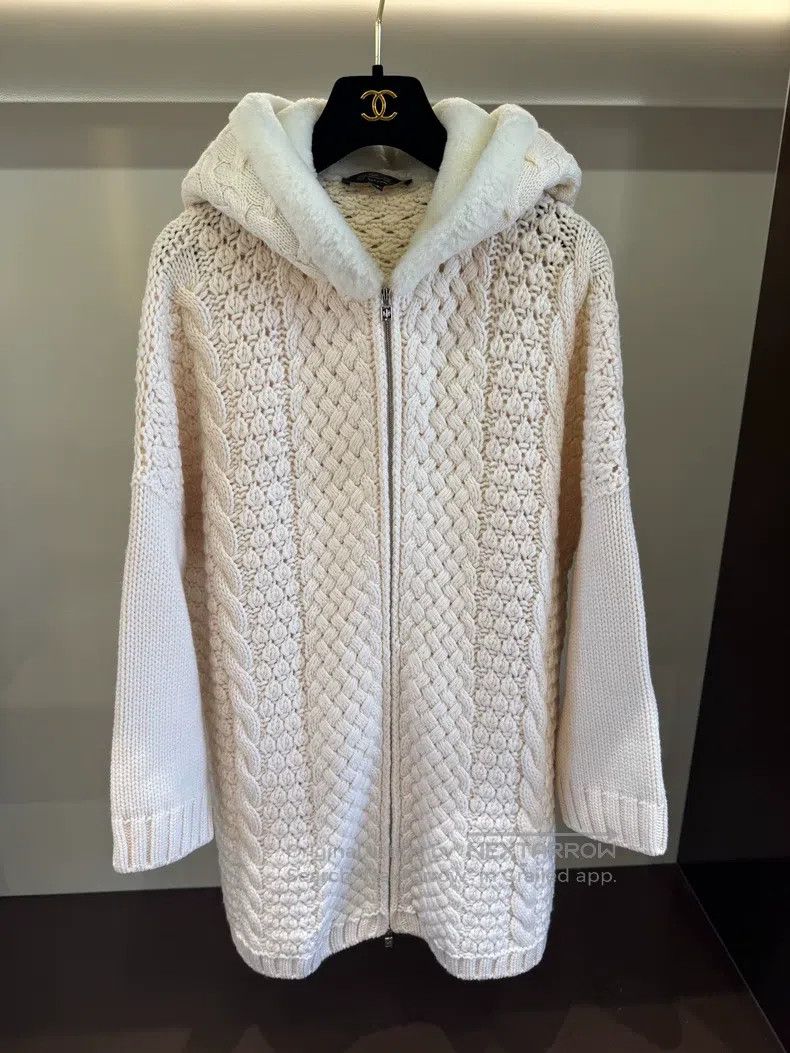 Loro Piana Loro Piana Ivory White Cashmere Hooded Jacket Size S / US 4 / IT 40 - 1 Thumbnail