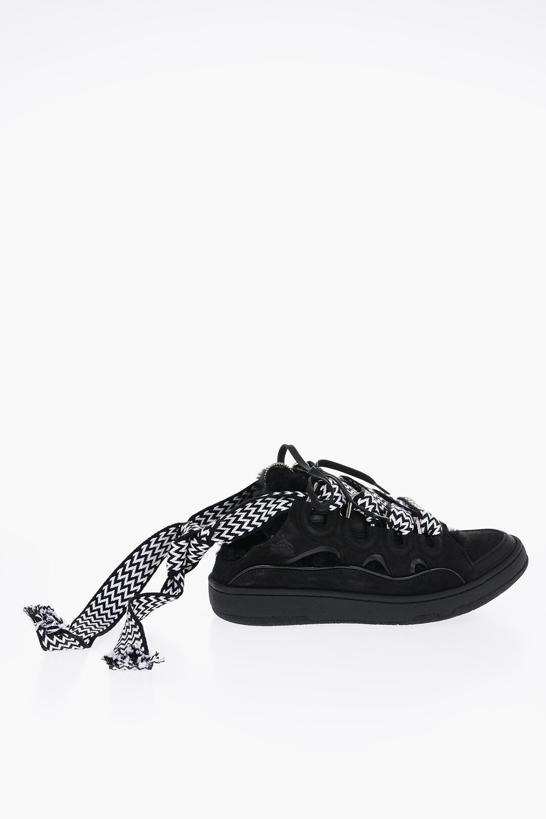 image of Lanvin Og1Mm0424 Padded Curb Leather Mule Shoess Sneakers In Black, Men's (Size 8)