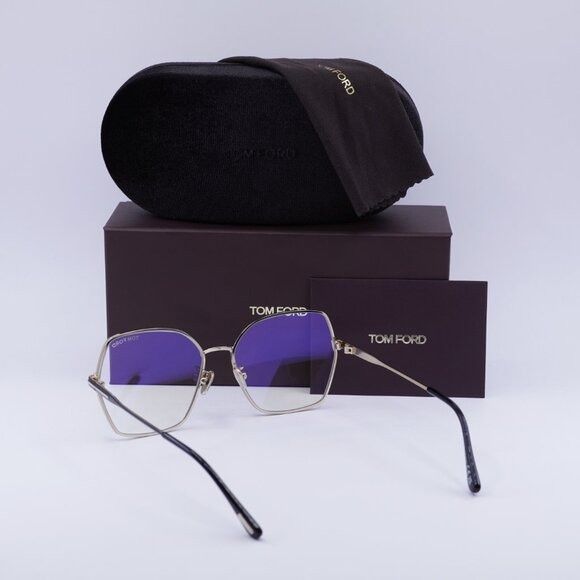 Tom Ford Tom Ford FT5876-B 032 Eyeglasses Pale Gold/Black 56mm Frame Size ONE SIZE - 9 Thumbnail