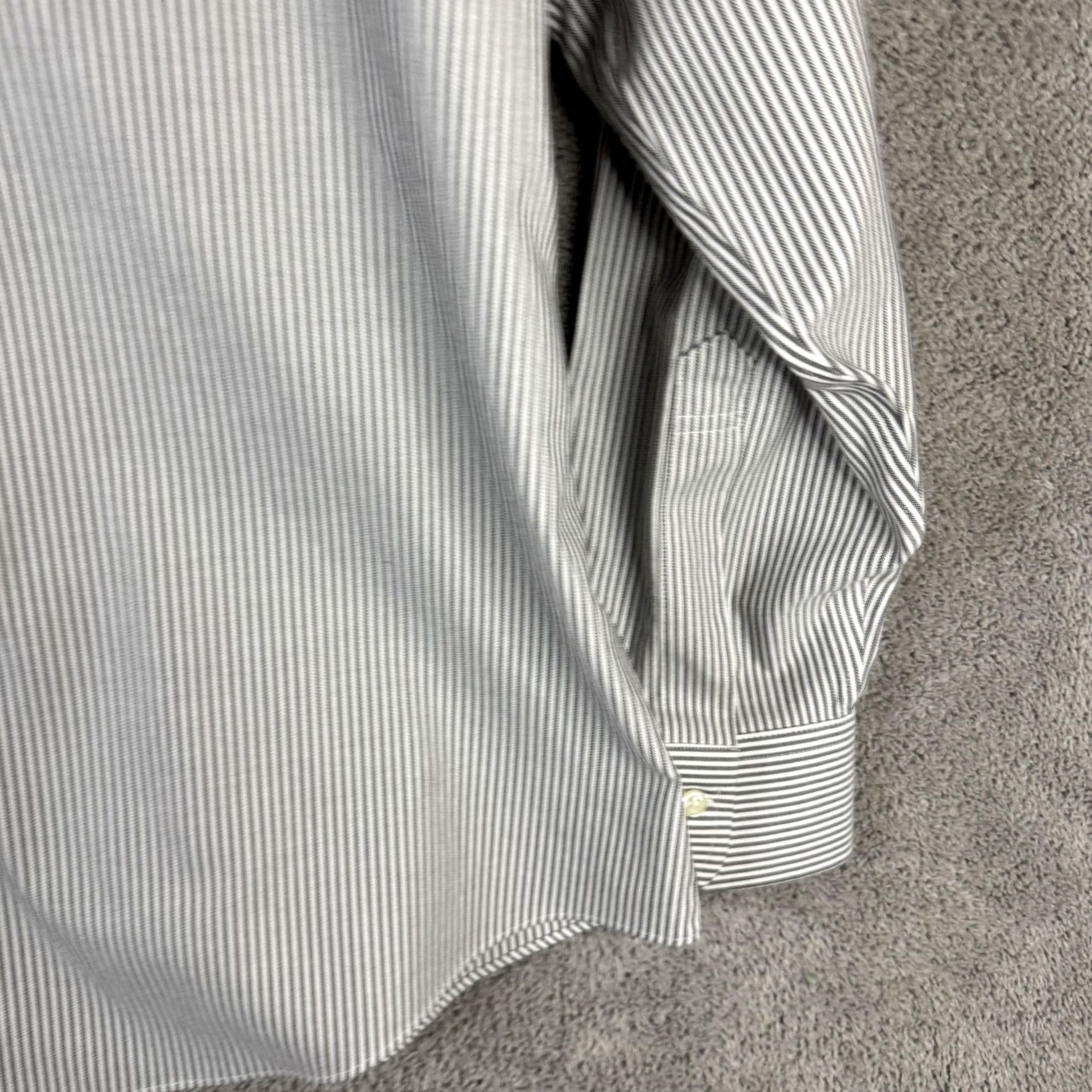 Brooks Brothers Brooks Brothers Shirt Mens 16 32/33 Gray Stripe Regent Non Iron Supima Cotton Dress Shirt Size US L / EU 52-54 / 3 - 3 Thumbnail