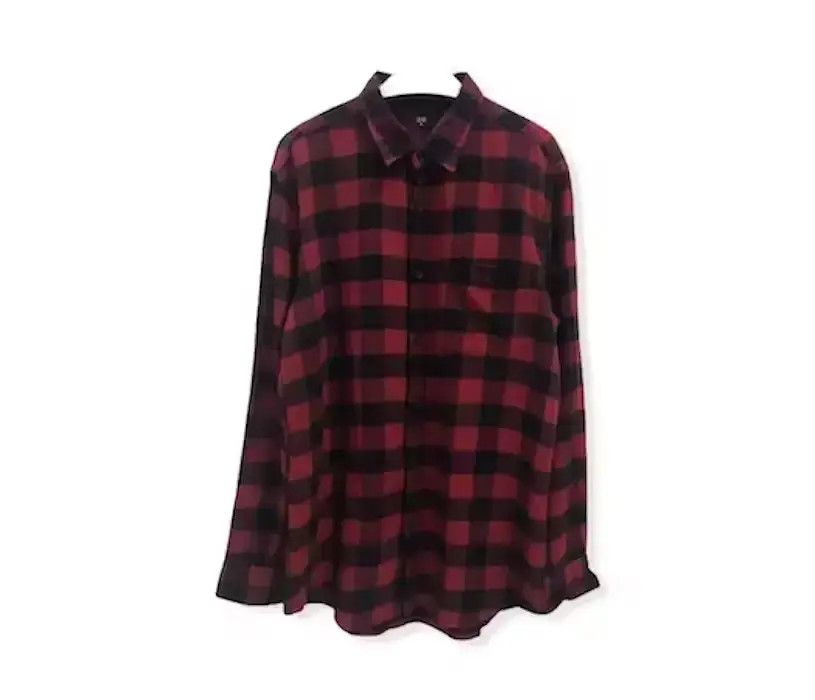 Flannel Japanese Brand Uniqlo Shirt Button Up Plaid Tartan Flannel Size US XL / EU 56 / 4 - 1 Thumbnail