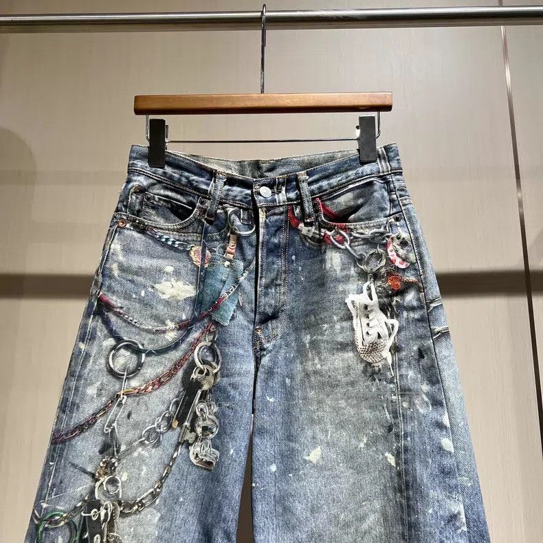 Acne Studios Acne Studios 3D Chain Print Denim Pants Size US 32 / EU 48 - 2 Thumbnail