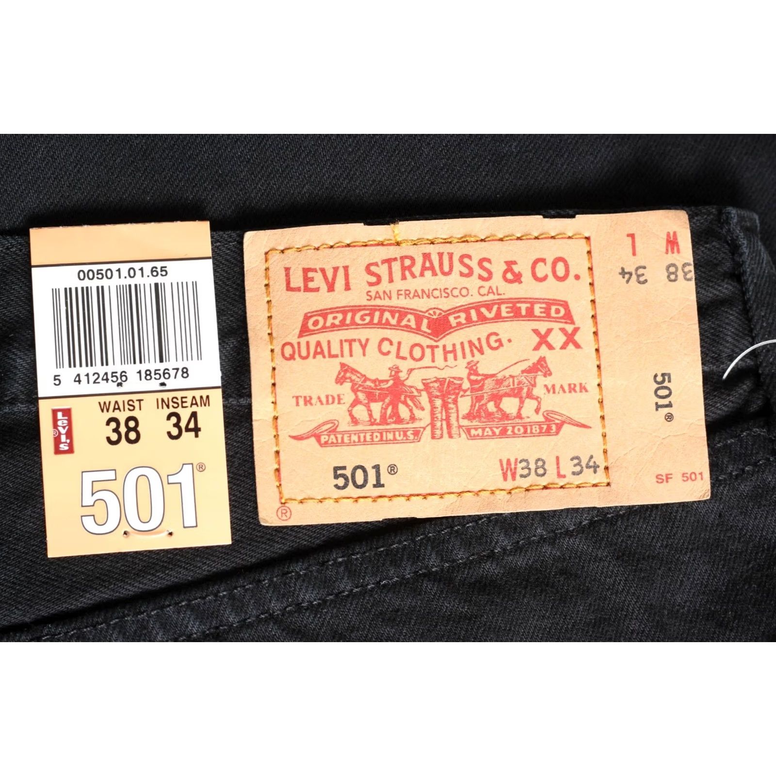 Levi's LEVI’S 501 Jeans Men Size W38 L34 Regular Straight DZ8117 Black Denim Vintage? No Vintage Size US 38 / EU 54 - 2 Thumbnail