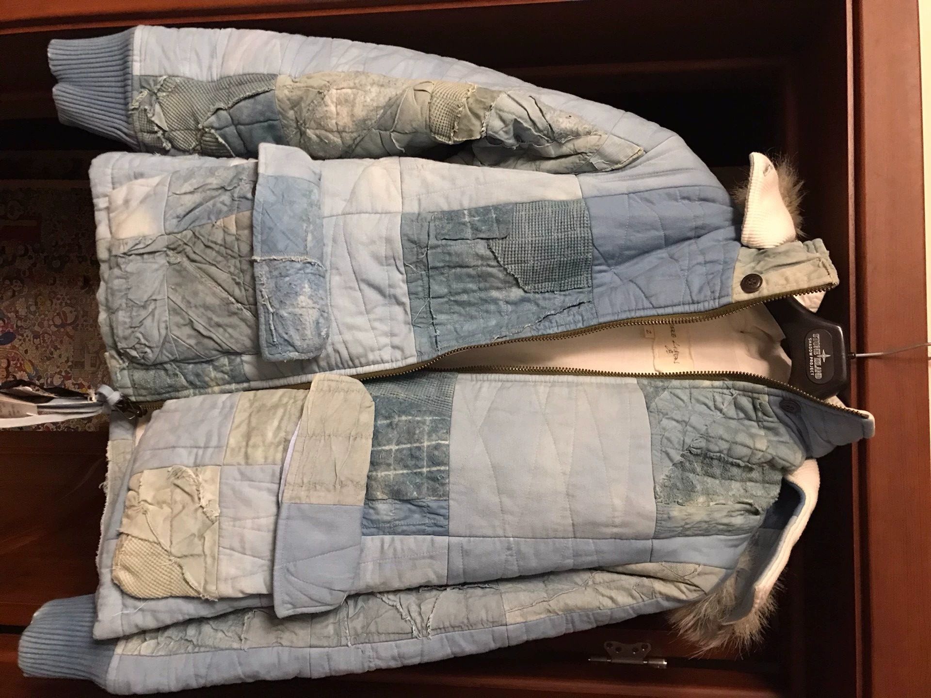 Greg Lauren GL new size 2 vintage patchwork blue hooded puffer jacket Size US M / EU 48-50 / 2 - 1 Thumbnail