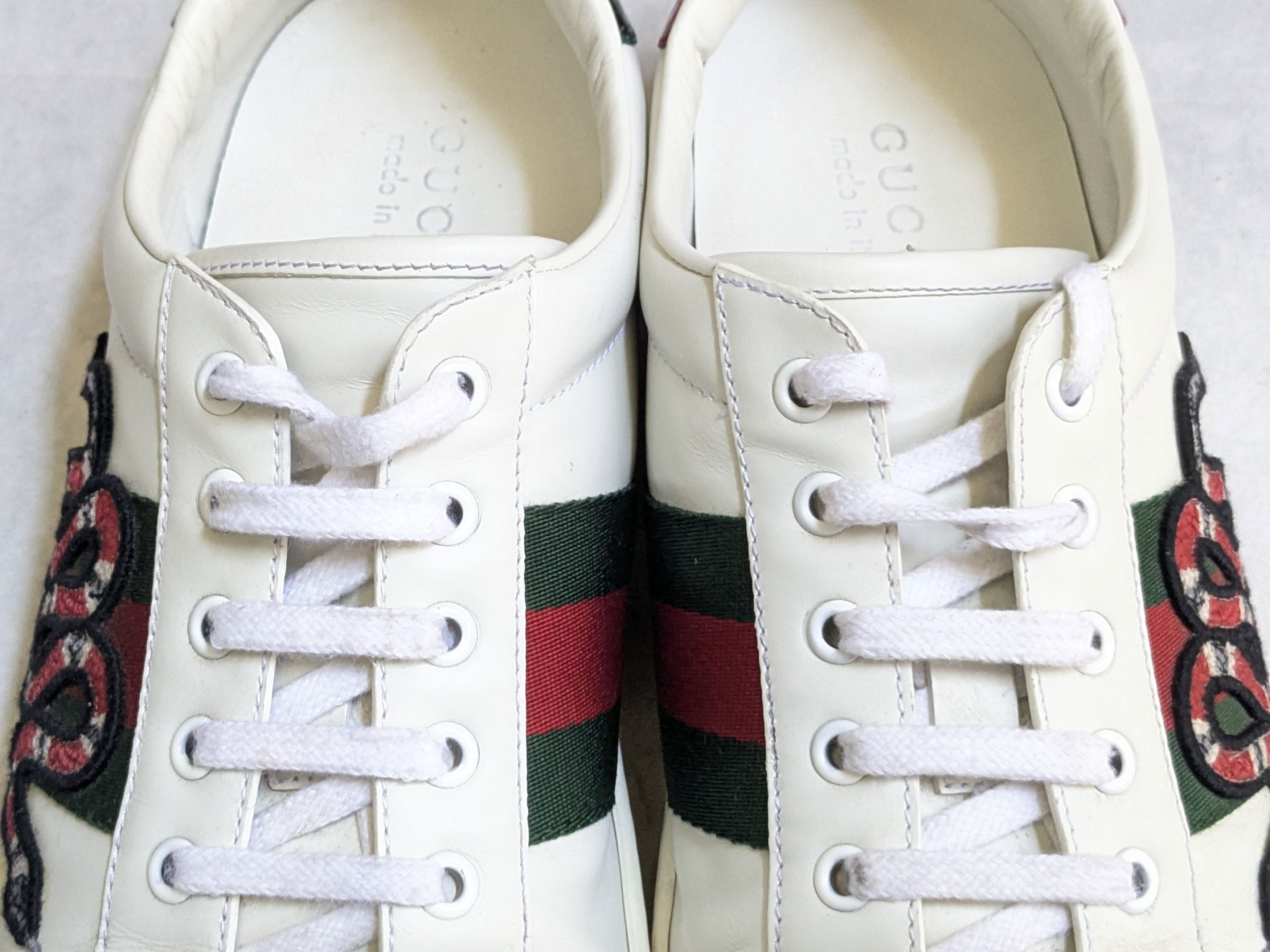 Gucci Gucci Ace Sneakers 10.5 White Leather Low 429446 Size US 10.5 / EU 43-44 - 3 Thumbnail