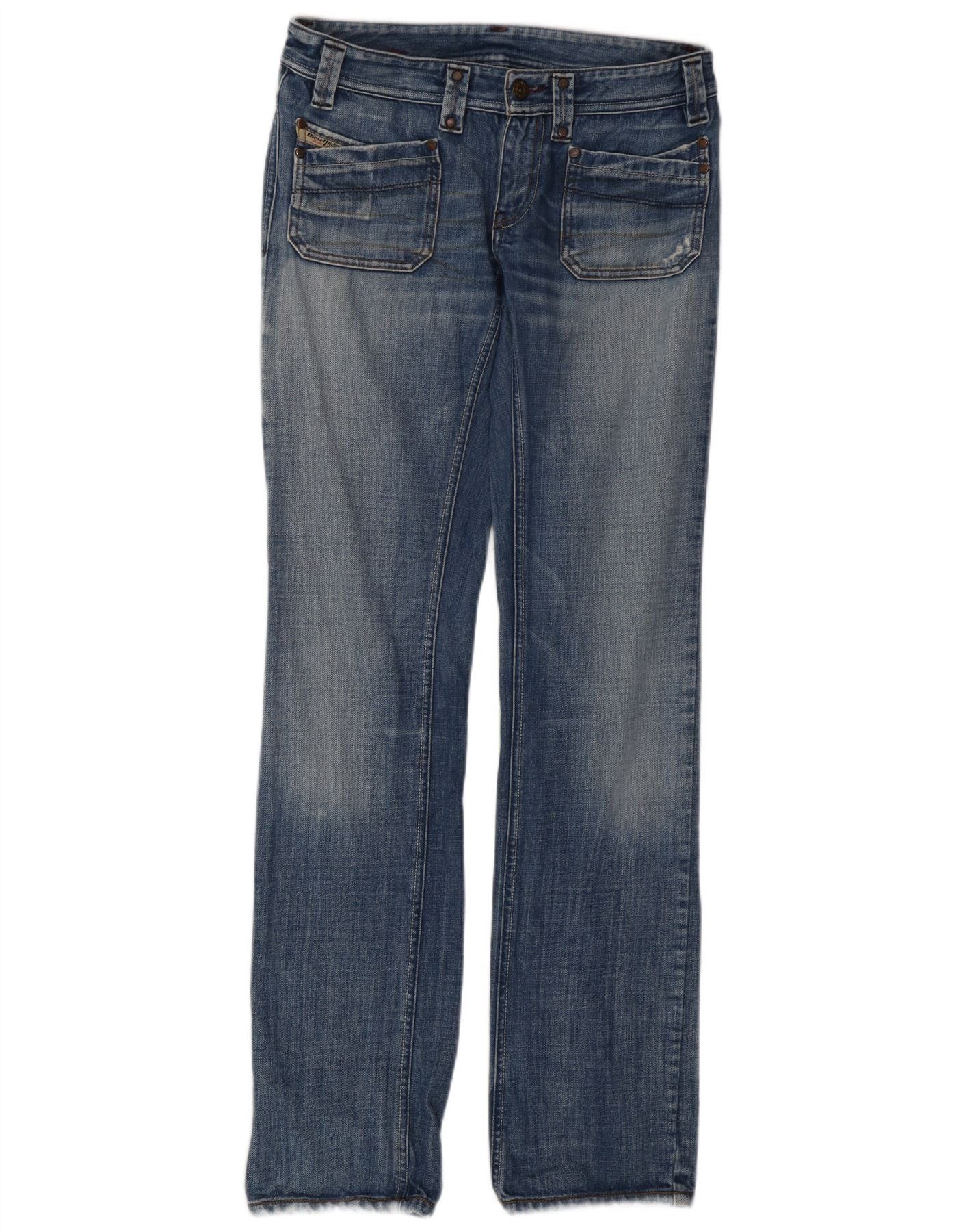 Diesel Womens Low Waist Straight Jeans W29 L33 Navy Blue Cotton Size 42" / US 20 - 1 Thumbnail