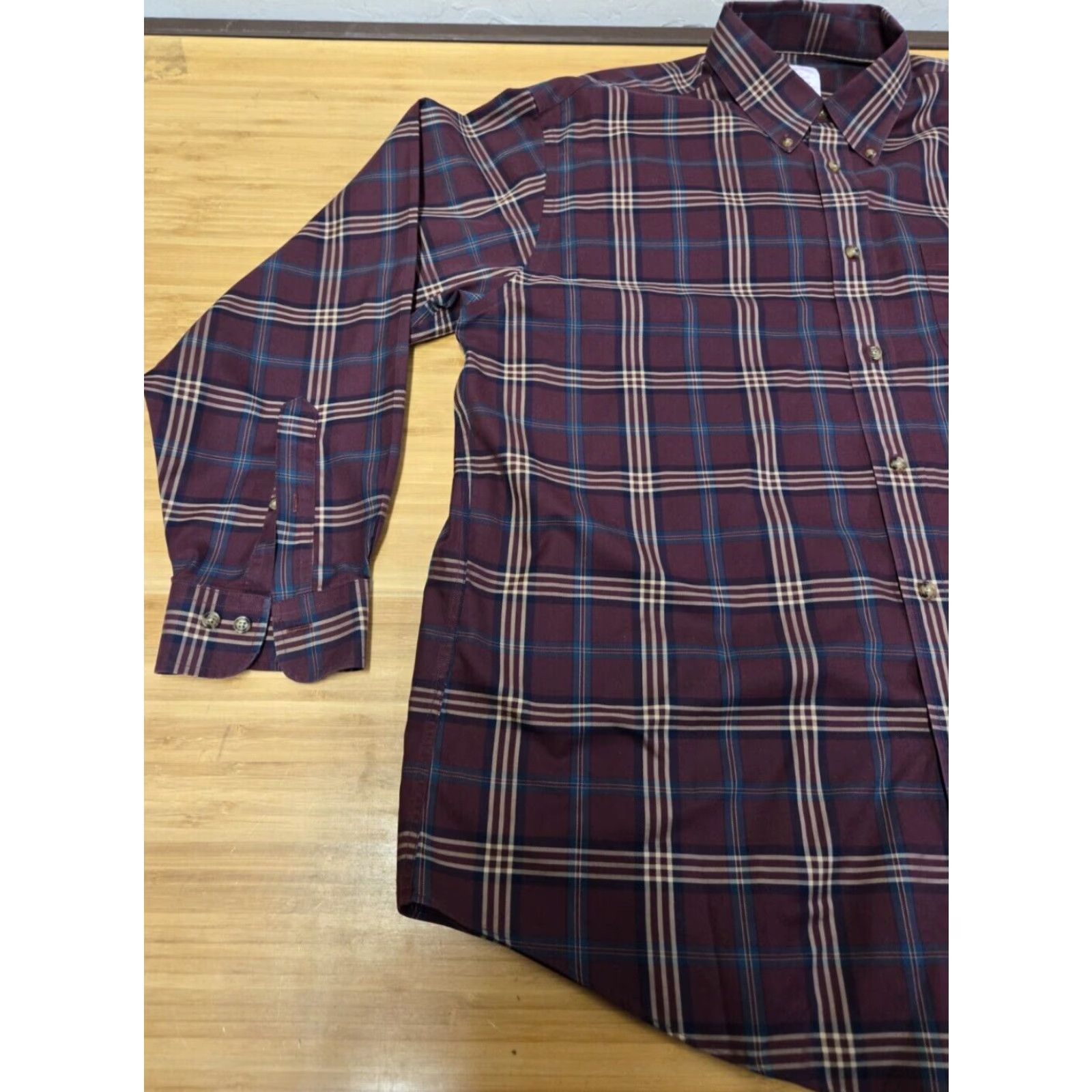 Brooks Brothers Brooks Brothers Madison Shirt Men's XL Blue Maroon Plaid Long Sleeve Button-Up, Multicolor, Non-Iron, Pockets, All Seasons, Casual, Travel Size US XL / EU 56 / 4 - 4 Thumbnail