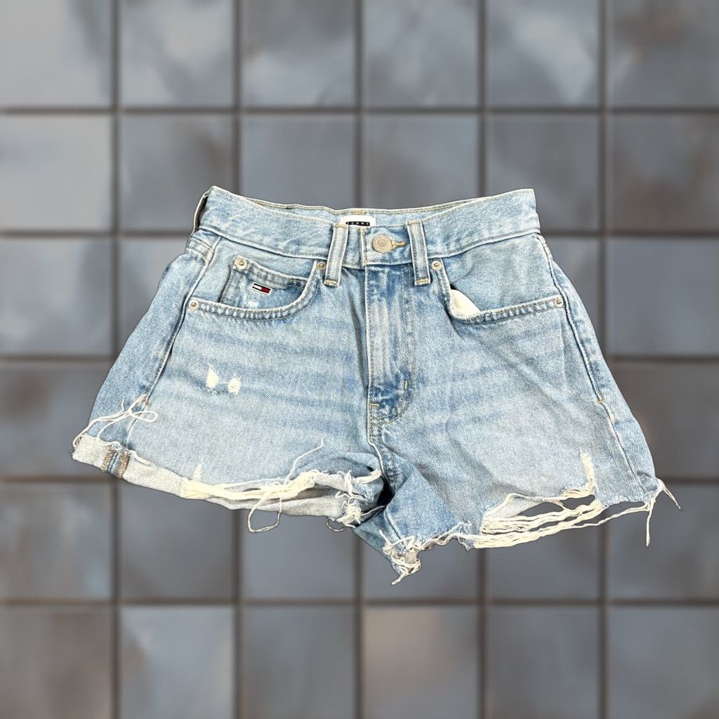 Tommy Hilfiger Tommy Hilfiger Womens Denim Shorts 24 UK 4 Blue Cut Offs Frayed Logo Hot Pants Denim Shorts Womens Blue Logo 90s? Size 27" / US 4 / IT 40 - 1 Thumbnail