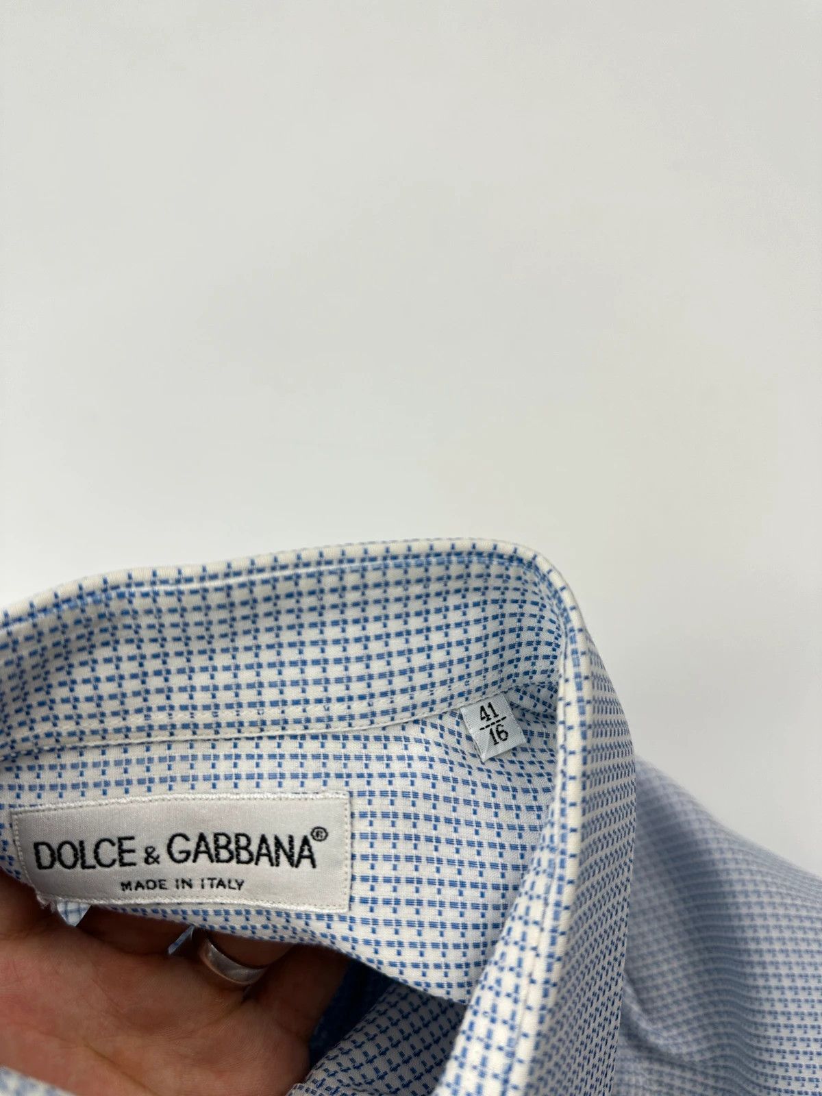 Dolce & Gabbana Dolce & Gabbana 90s Micro Checkered Dress Pocket Shirt Size US L / EU 52-54 / 3 - 9 Thumbnail