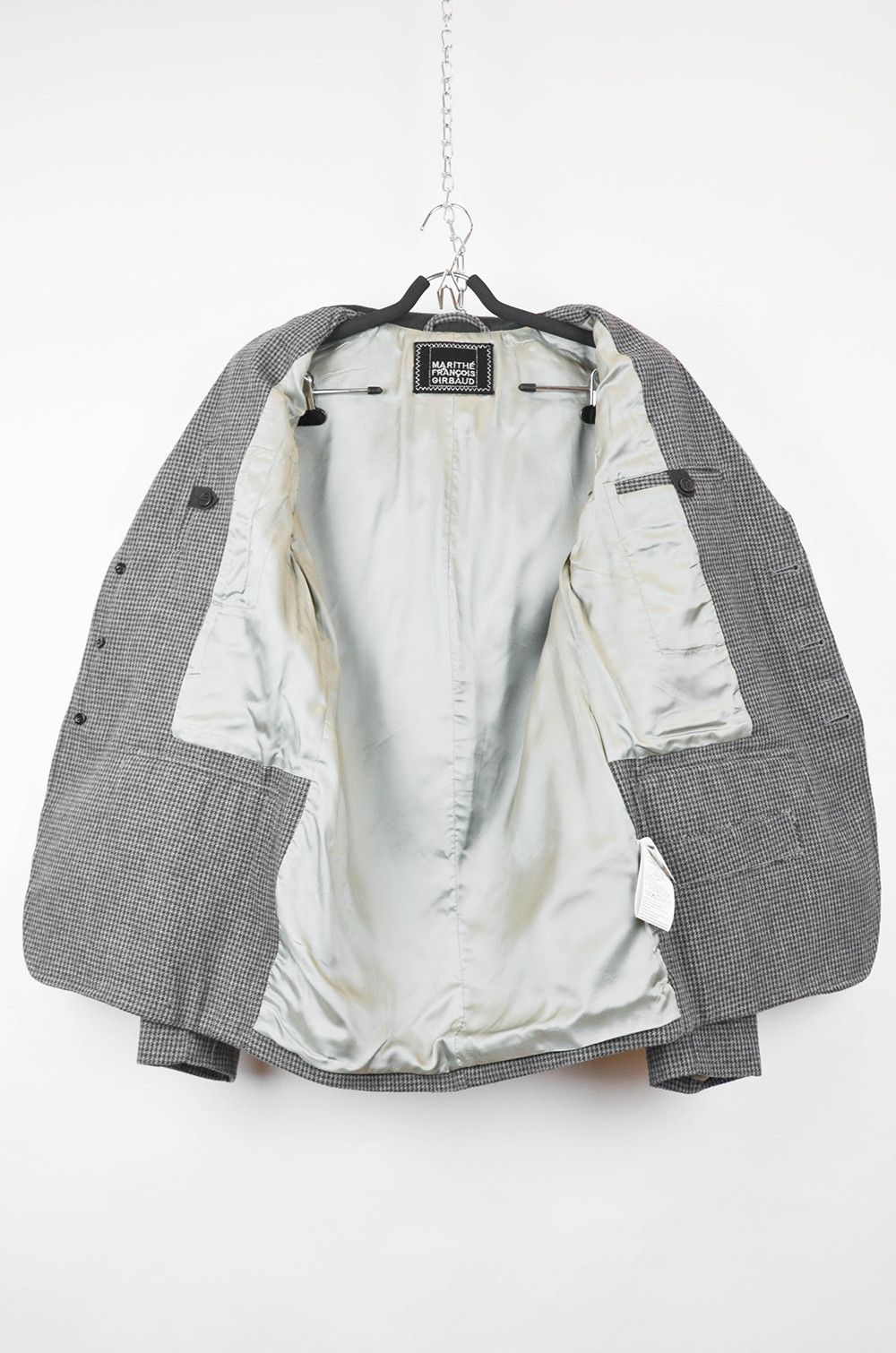 Marithe + Francois Girbaud MARITHE FRANCOIS GIBRAUD Gray Herringbone Blazer - S Size 46R - 3 Thumbnail
