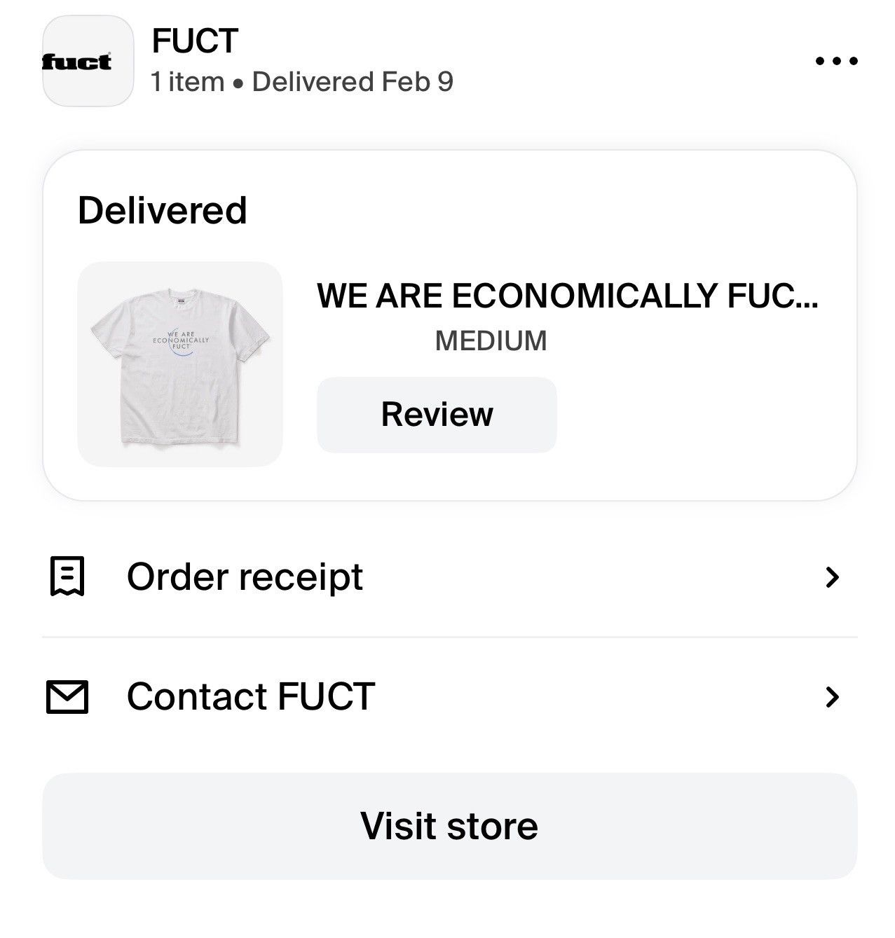 FUCT FUCT - WE ARE ECONOMICALLY FUCT TEE (WHITE) MEDIUM Size US M / EU 48-50 / 2 - 4 Thumbnail