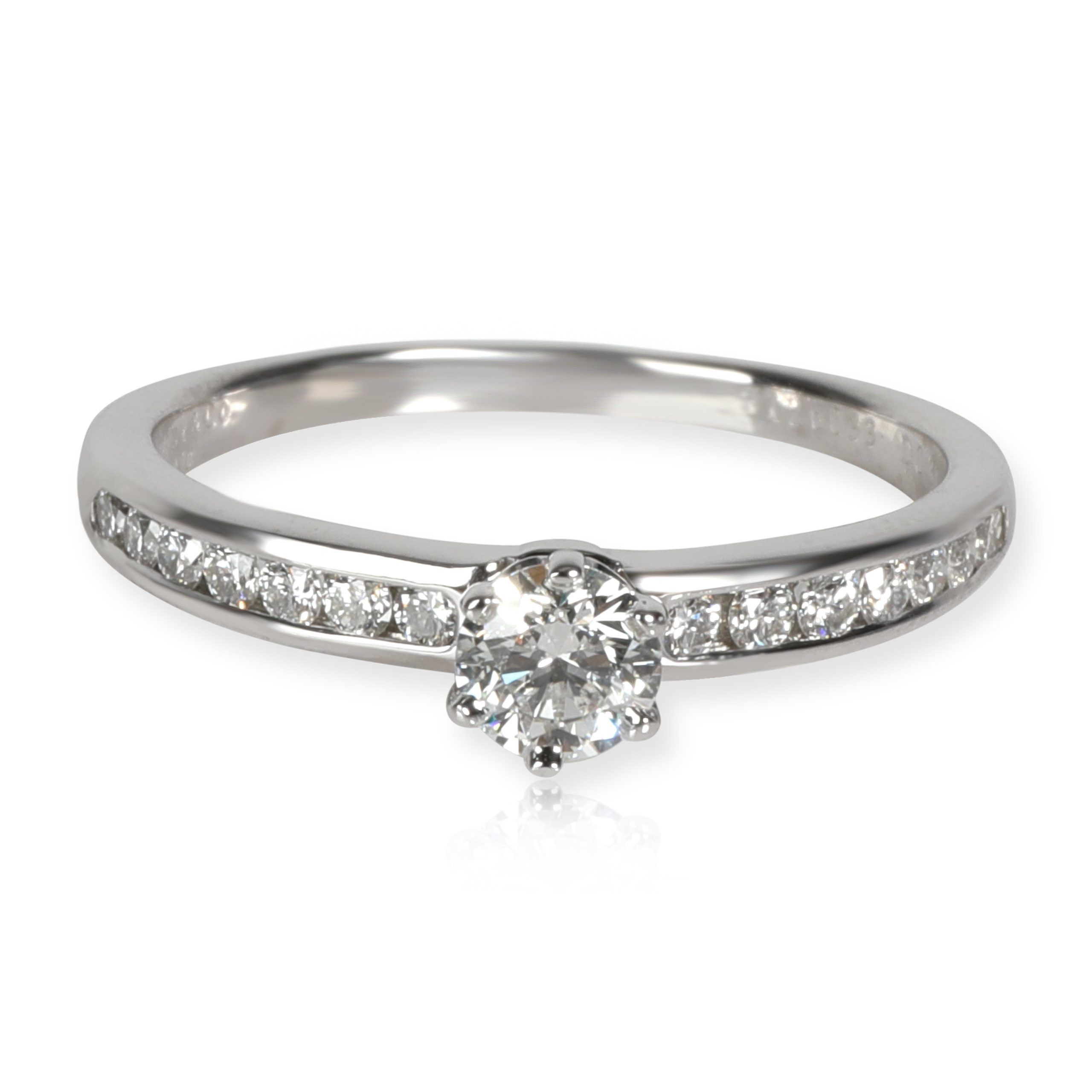 Tiffany & Co. Channel Set Diamond Engagement Ring in Platinum G IF 0.52 CTW