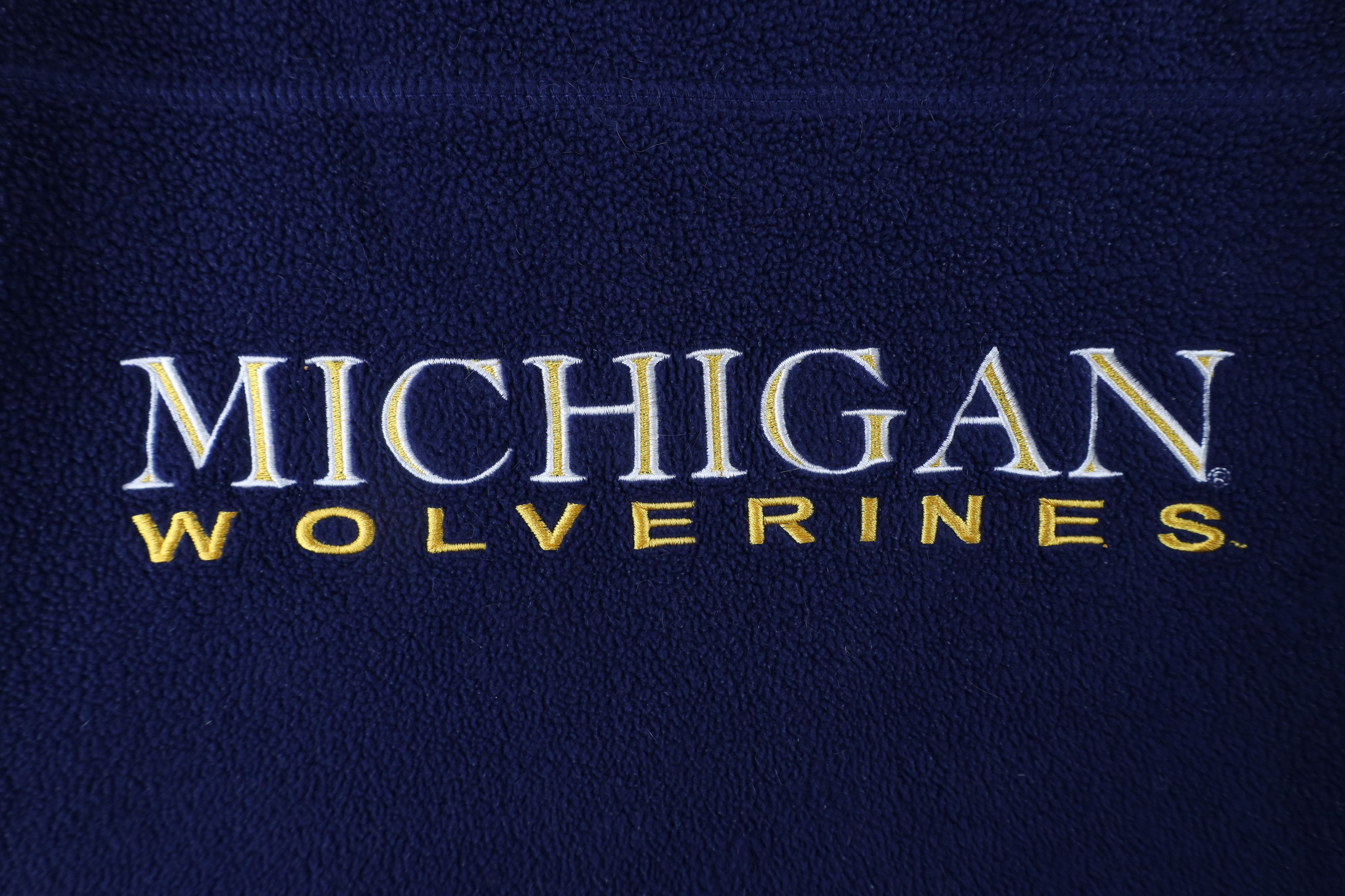 Vintage Vintage 90s University of Michigan Fleece Sweater Blue Size US L / EU 52-54 / 3 - 4 Thumbnail