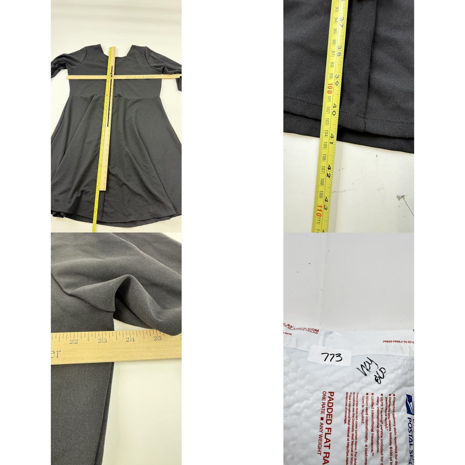 CO VKY & CO Dress Womens 3X Black Fit & Flare A Line 3/4 Sleeve Plus Size Stretch Dress Size XXL / US 16-18 / IT 52-54 - 8 Thumbnail