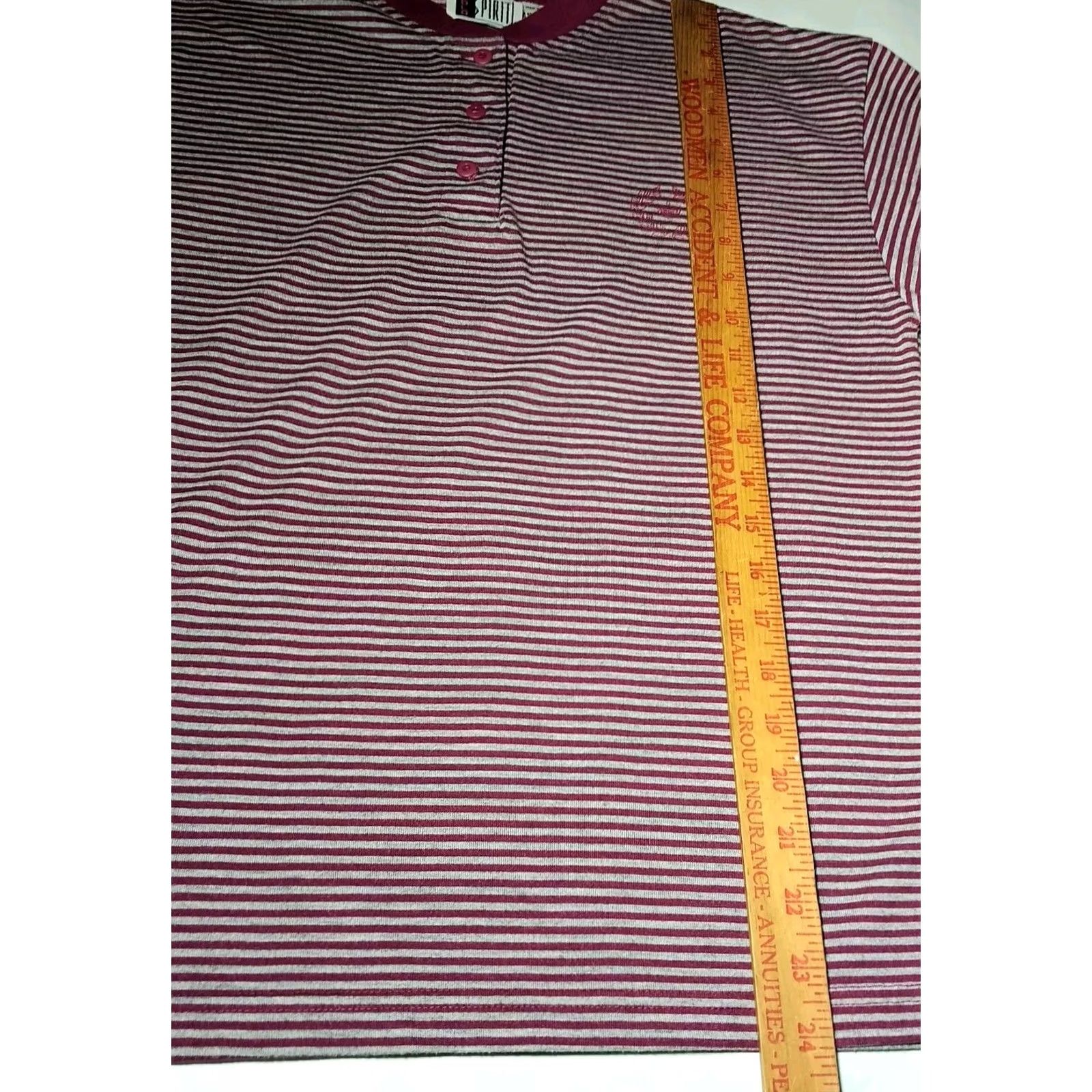 Vintage Bold Spirit Shirt Retro Stripe Vintage Grunge Pink Gray Womens Casual S 3 Button Crew Neck Size S / US 4 / IT 40 - 3 Thumbnail