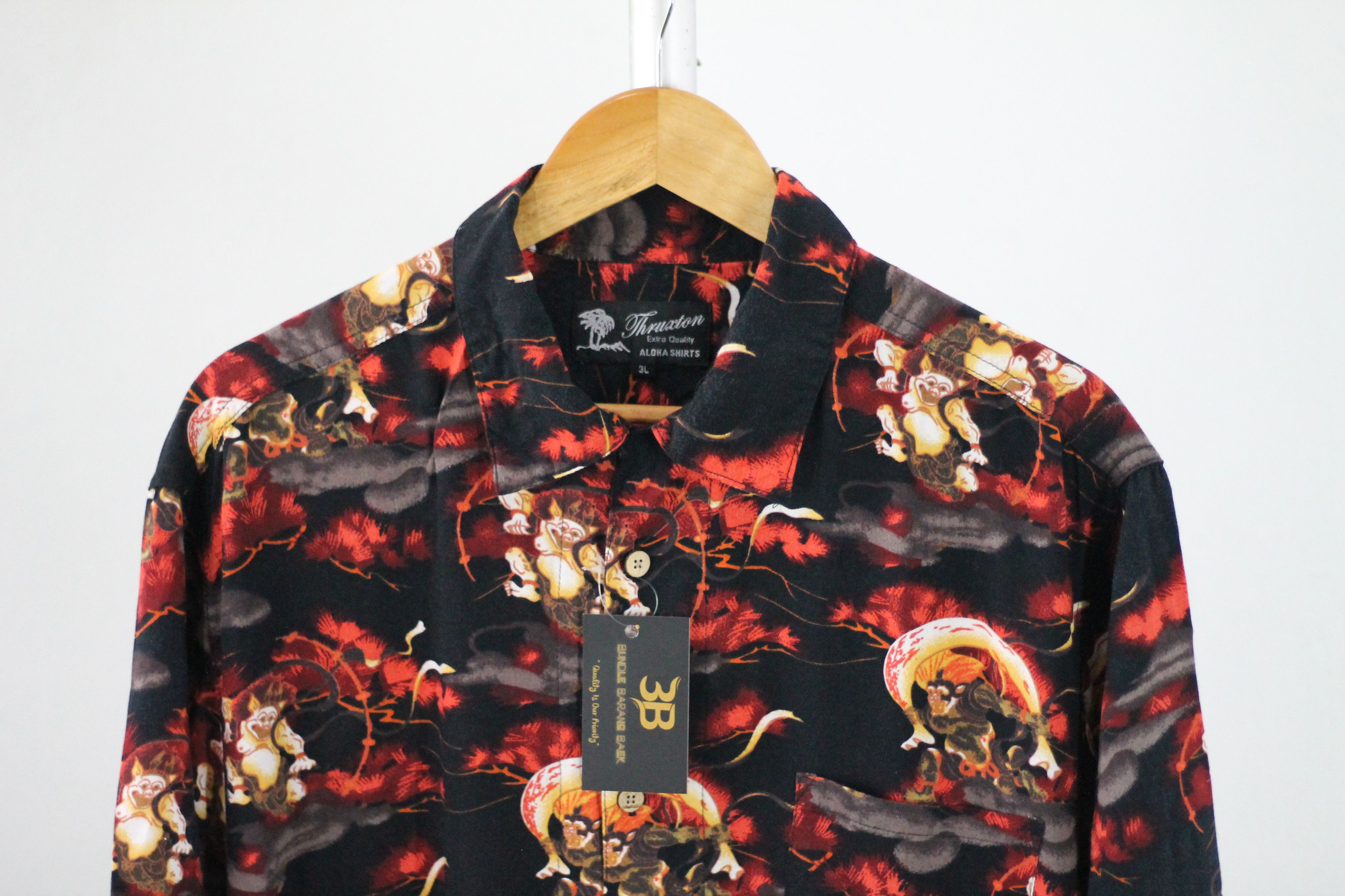 Japanese Brand RARE! FUJIN X RAIJIN God Japanese Traditional Hawaiian Shirt Size US L / EU 52-54 / 3 - 3 Thumbnail