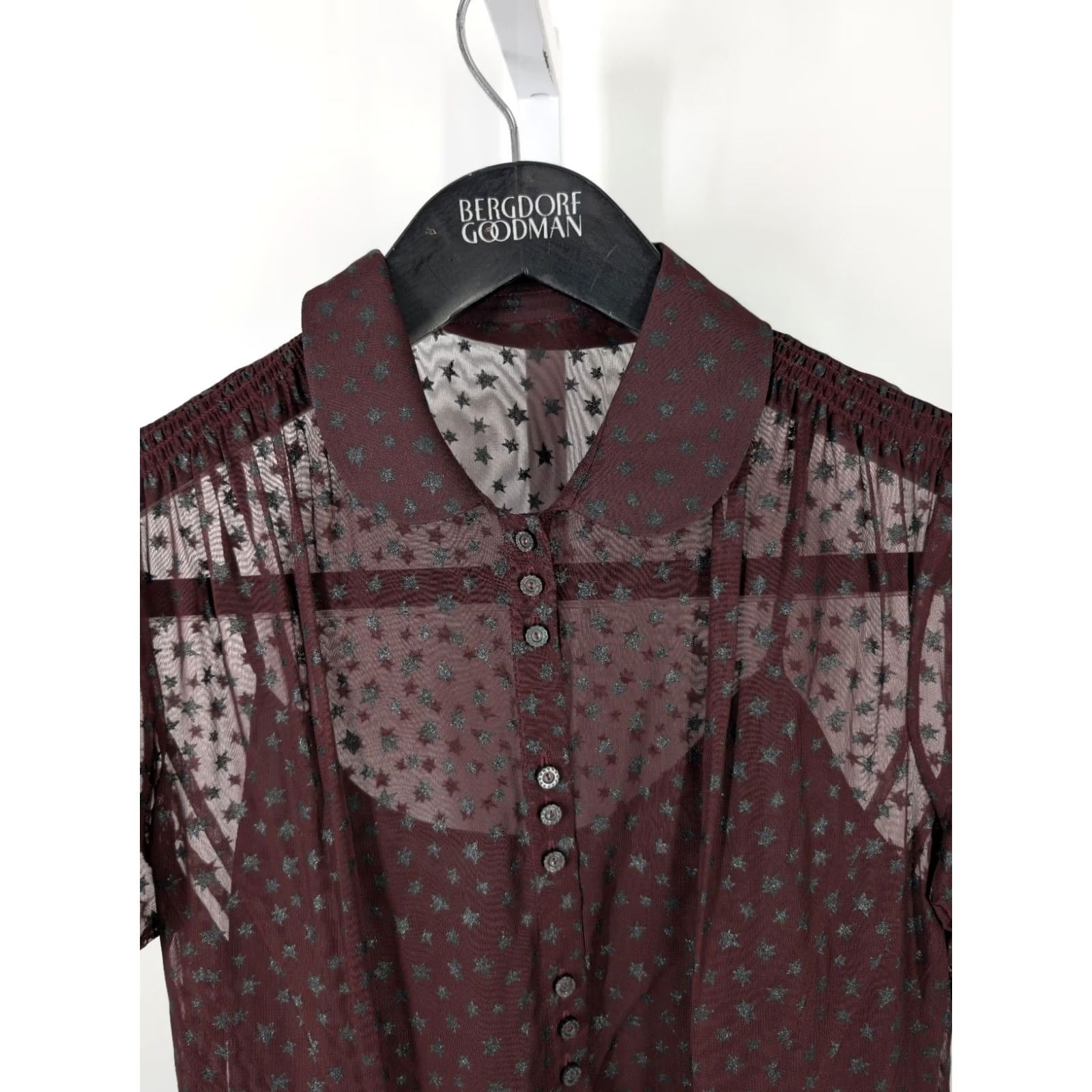 Coach Coach 1941 Runway Star Print Sheer Prairie Crimson Boho Tie Dress Adults 8 Red Cupro Short Sleeve Slip Dress Womens Size M / US 6-8 / IT 42-44 - 3 Thumbnail
