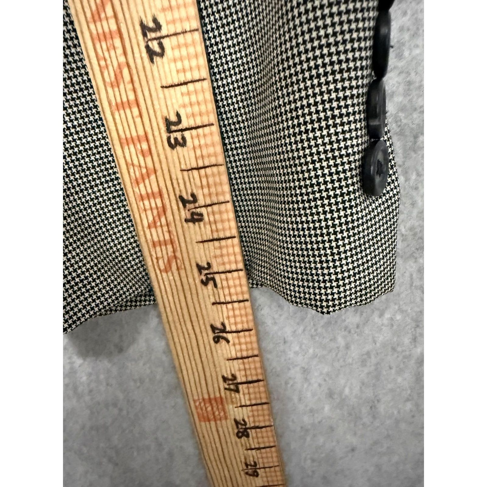 Doublet VINTAGE Tom James Suit Jacket Mens 46L Gray Check Double Breasted Long Big Tall Size 46R - 4 Thumbnail