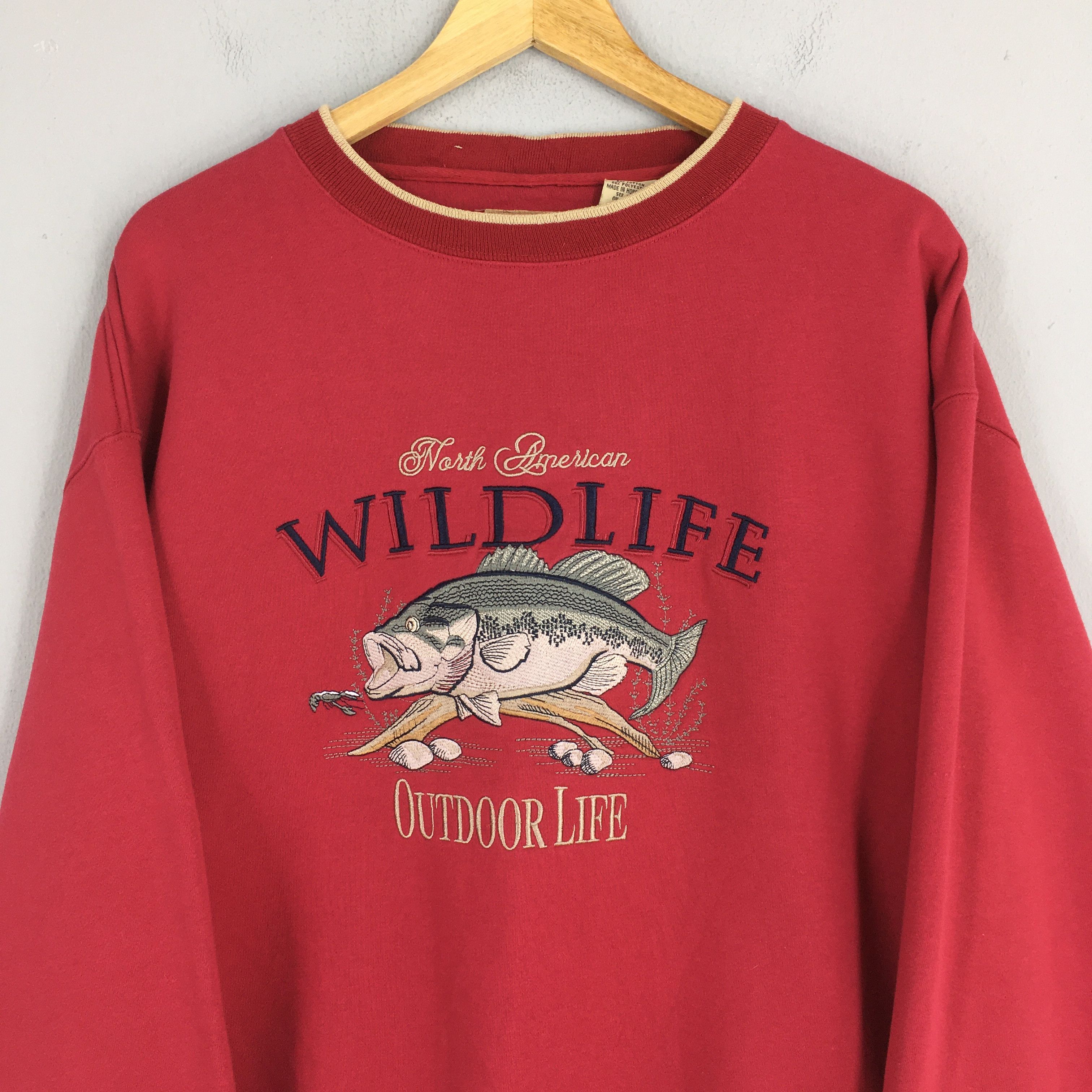 Habitat Vintage North American Wildlife Fish Seabass Sweatshirt XL Size US XL / EU 56 / 4 - 2 Thumbnail