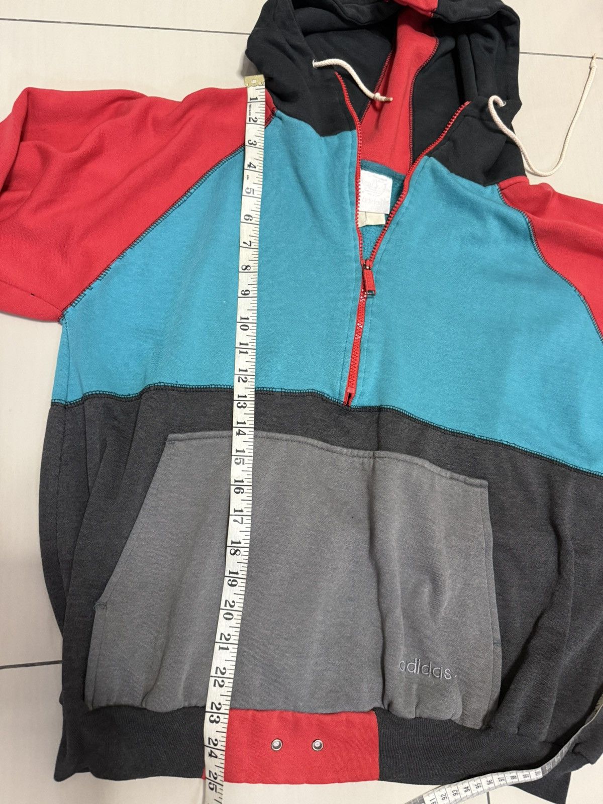 Adidas 80s Vintage Adidas Colourblock hoodie Size US M / EU 48-50 / 2 - 8 Thumbnail