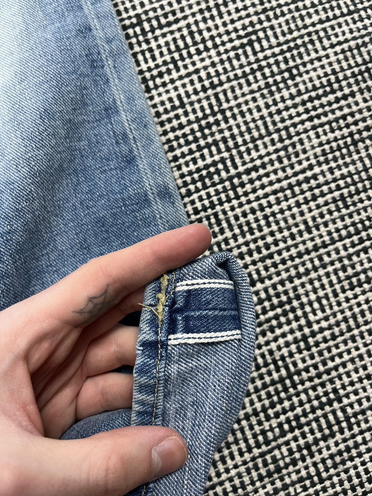Lee × Salvage Lee selvedge jeans rare light blue denim Size 29" - 2 Thumbnail
