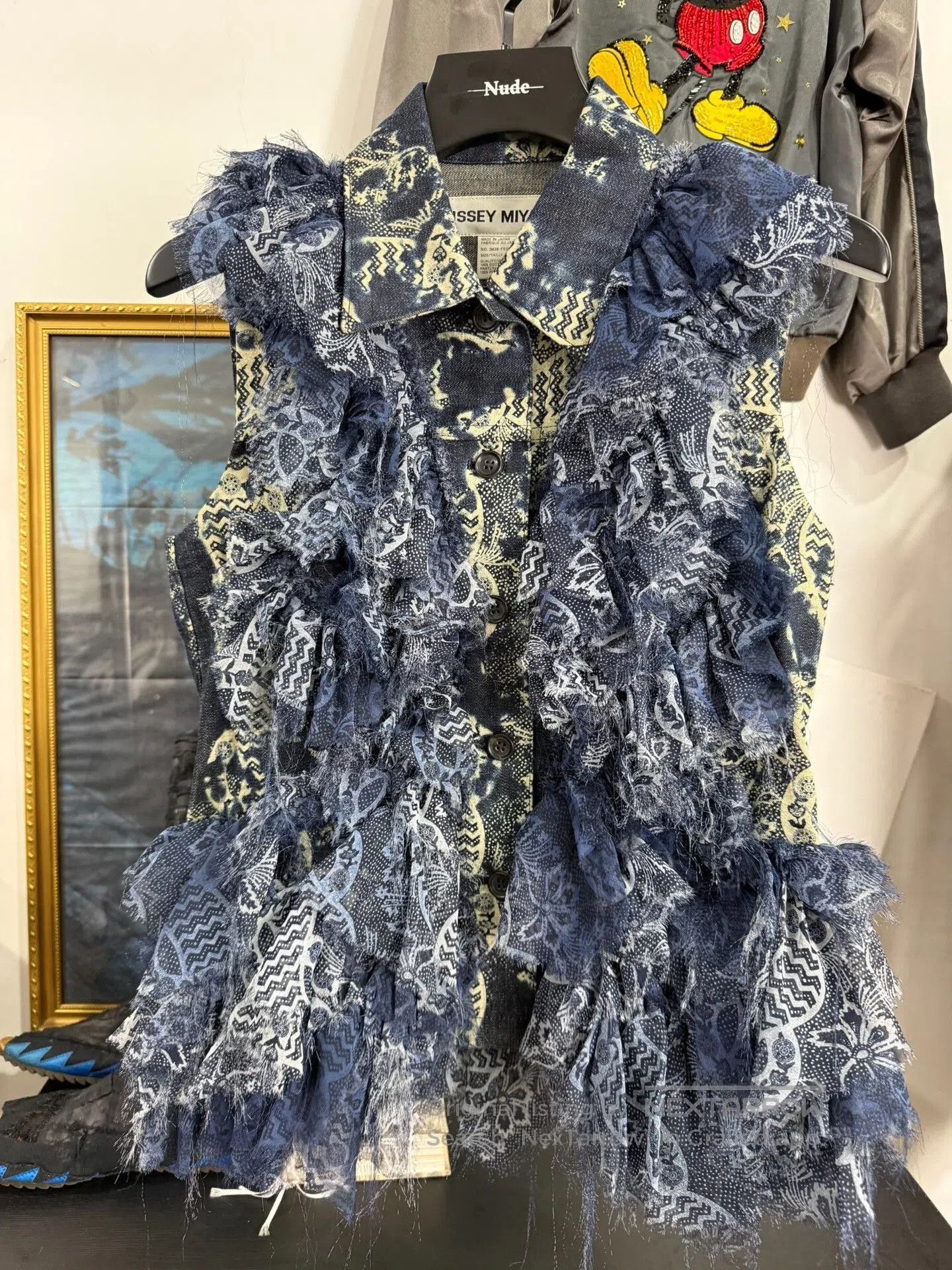 Issey Miyake Issey Miyake Blue Floral Ruffled Vest. Size M / US 6-8 / IT 42-44 - 1 Thumbnail