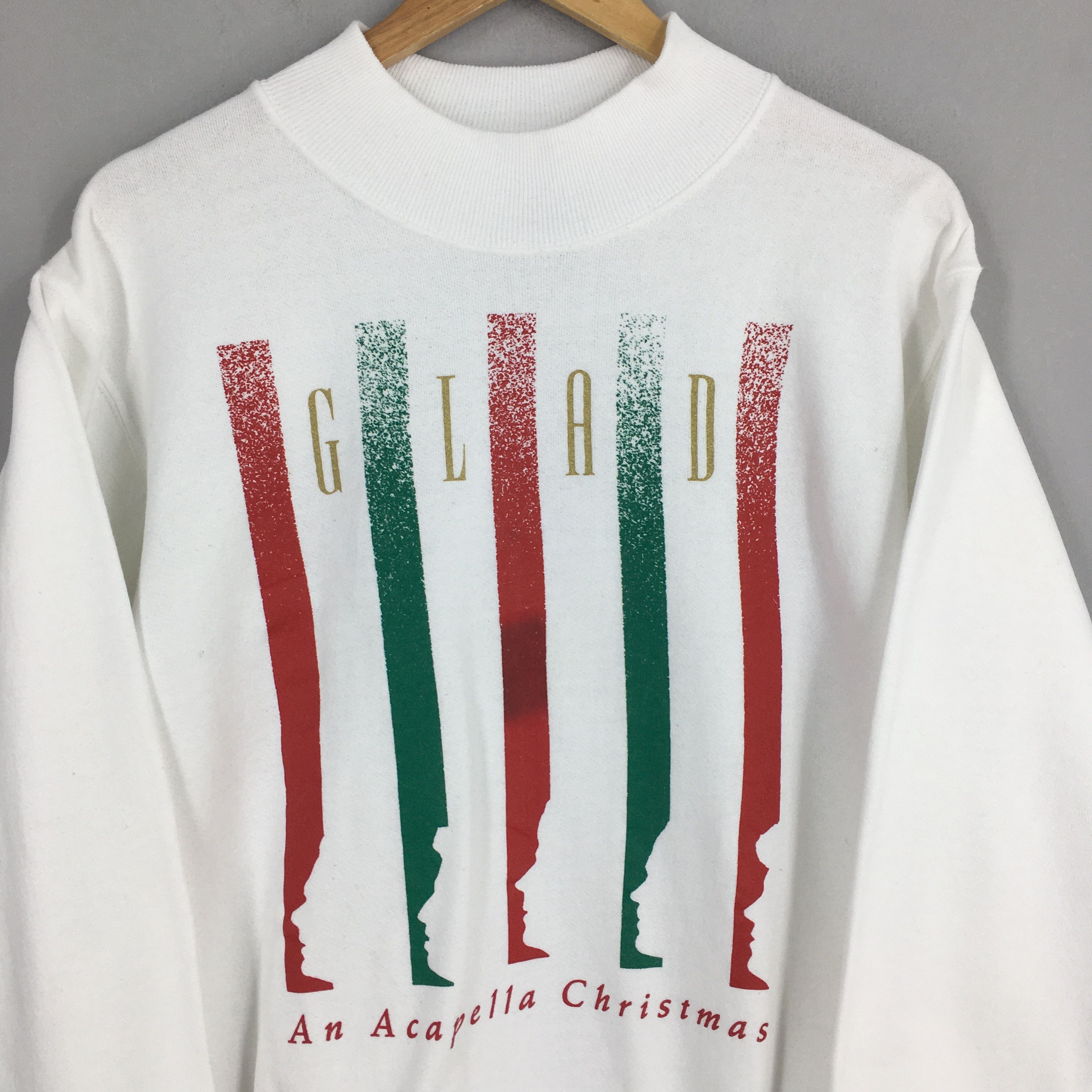 Band Tees × Lee × Vintage Vintage 1990's Glad An Acapella Christmas Sweater Medium Size US M / EU 48-50 / 2 - 2 Thumbnail