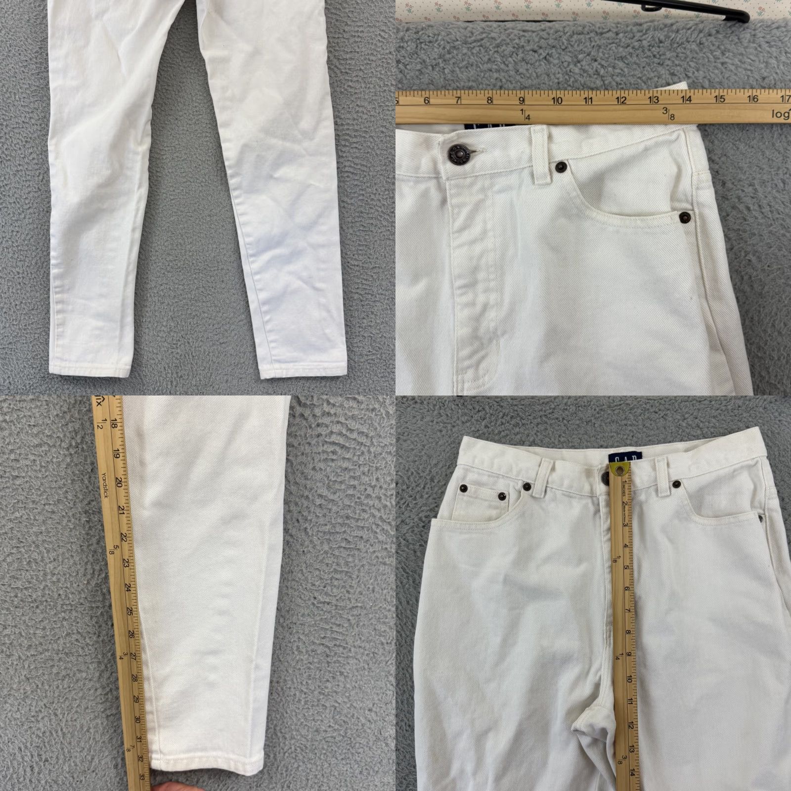 Gap VINTAGE Gap Jeans Womens 11/12 White Ankle Denim 28x32 Classic Fit 90s Outdoor Size 34" / US 12 / IT 48 - 8 Thumbnail