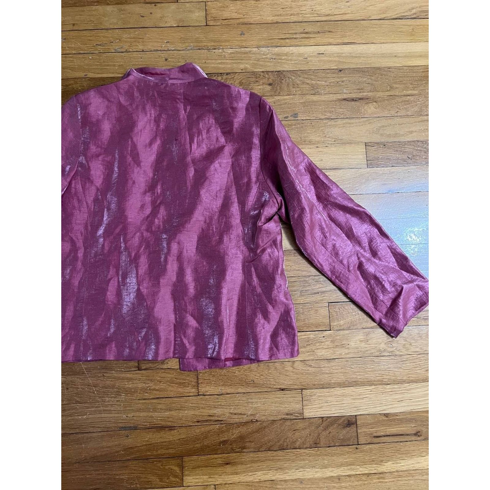 Eileen Fisher Eileen Fisher Metallic Jacket Rose Pink Small A001708 Size S / US 4 / IT 40 - 10 Thumbnail