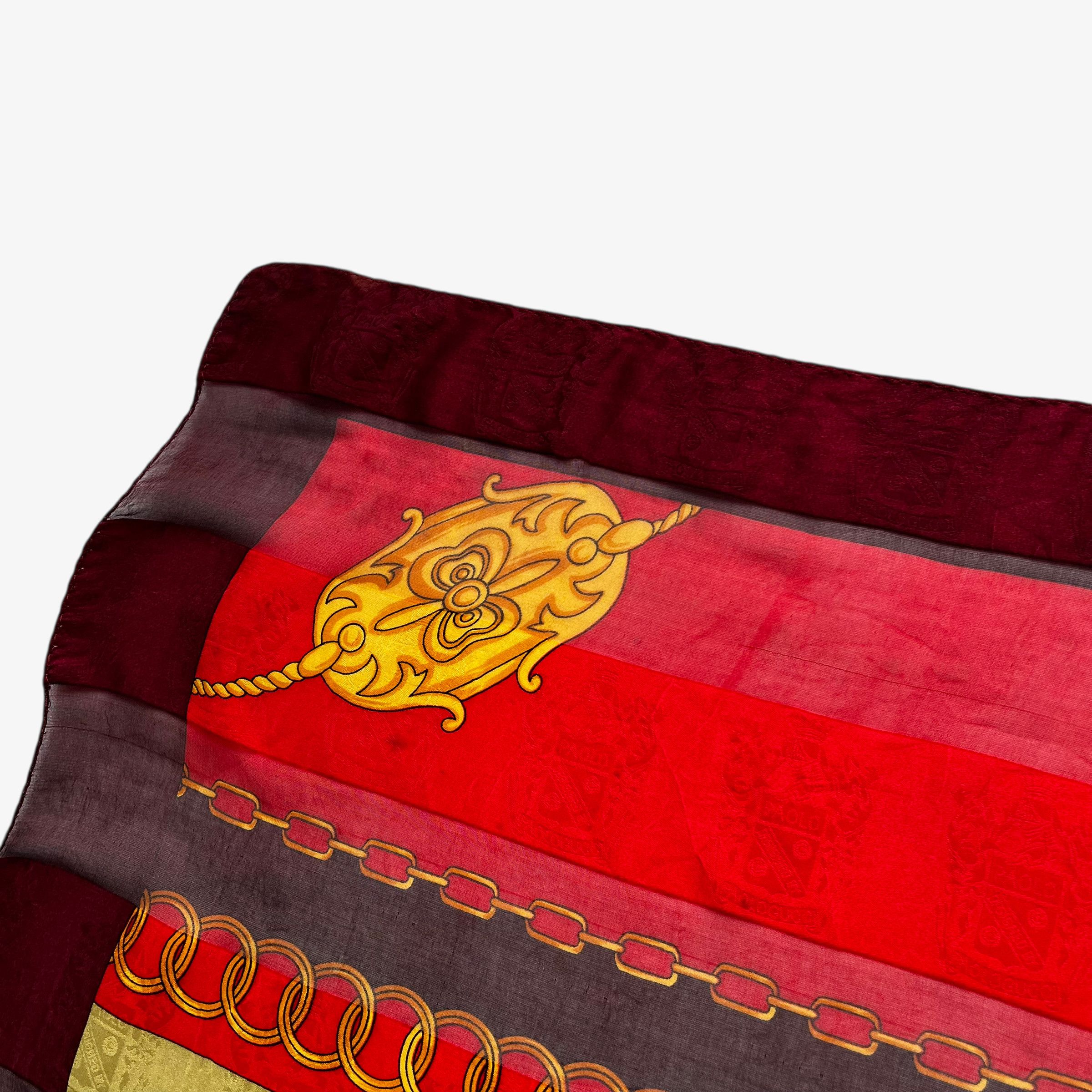 Paolo Gucci Vintage 80s Paolo Gucci Equestrian Crest Print Silk Scarf Size ONE SIZE - 4 Thumbnail