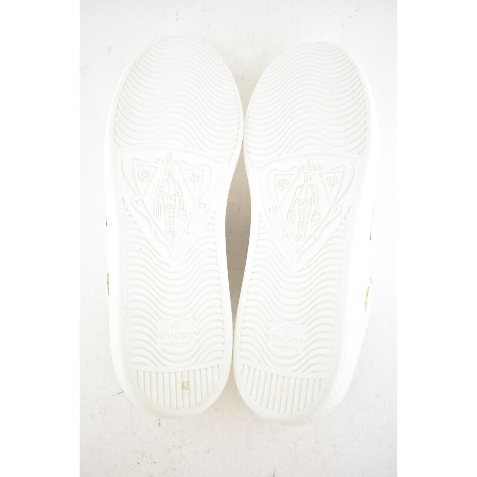 Gucci Gucci White Star Bee Gold Flat Low Top Lace Up Tie Sneaker Size US 12 / IT 42 - 12 Thumbnail