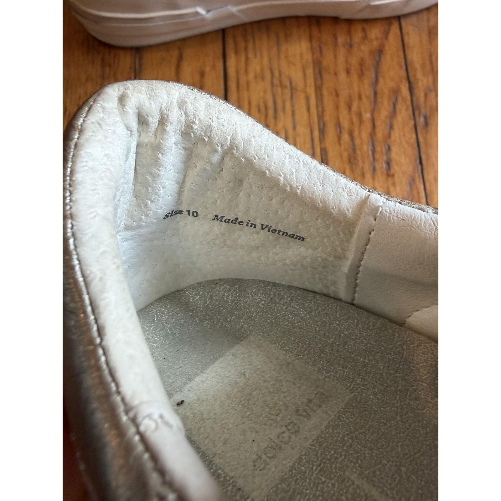 Dolce Vita Metallic Snake Print Shoes Size 10 White Gold Sneakers Size US 10 / IT 40 - 4 Thumbnail