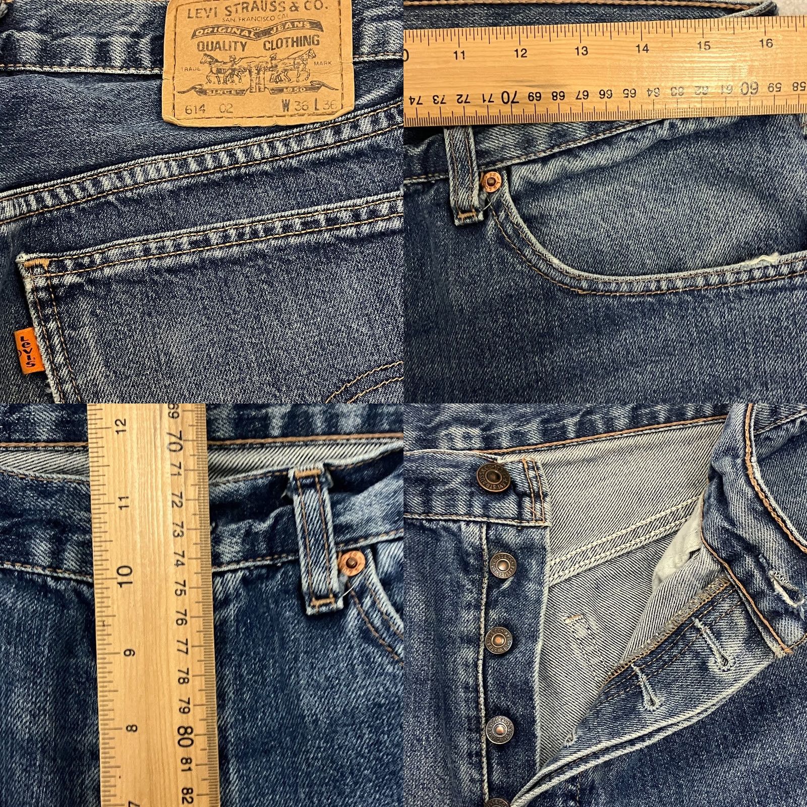 Levi's Vintage Levi'S 614 Jeans 32W 34L Blue Straight Fit Made in Spain Orange Tab Size US 32 / EU 48 - 8 Thumbnail