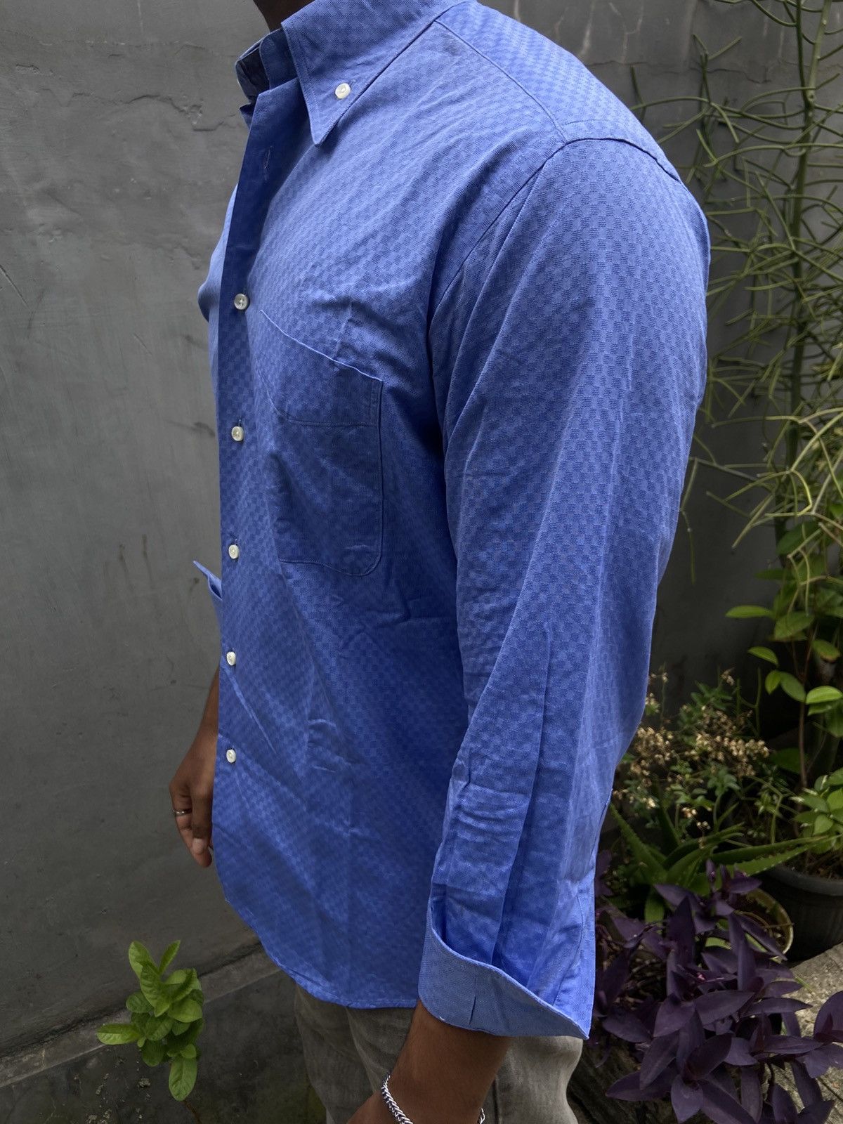 Givenchy Vintage Givenchy Paris Jacquard Pattern ButtonDown Shirts Size US L / EU 52-54 / 3 - 13 Thumbnail