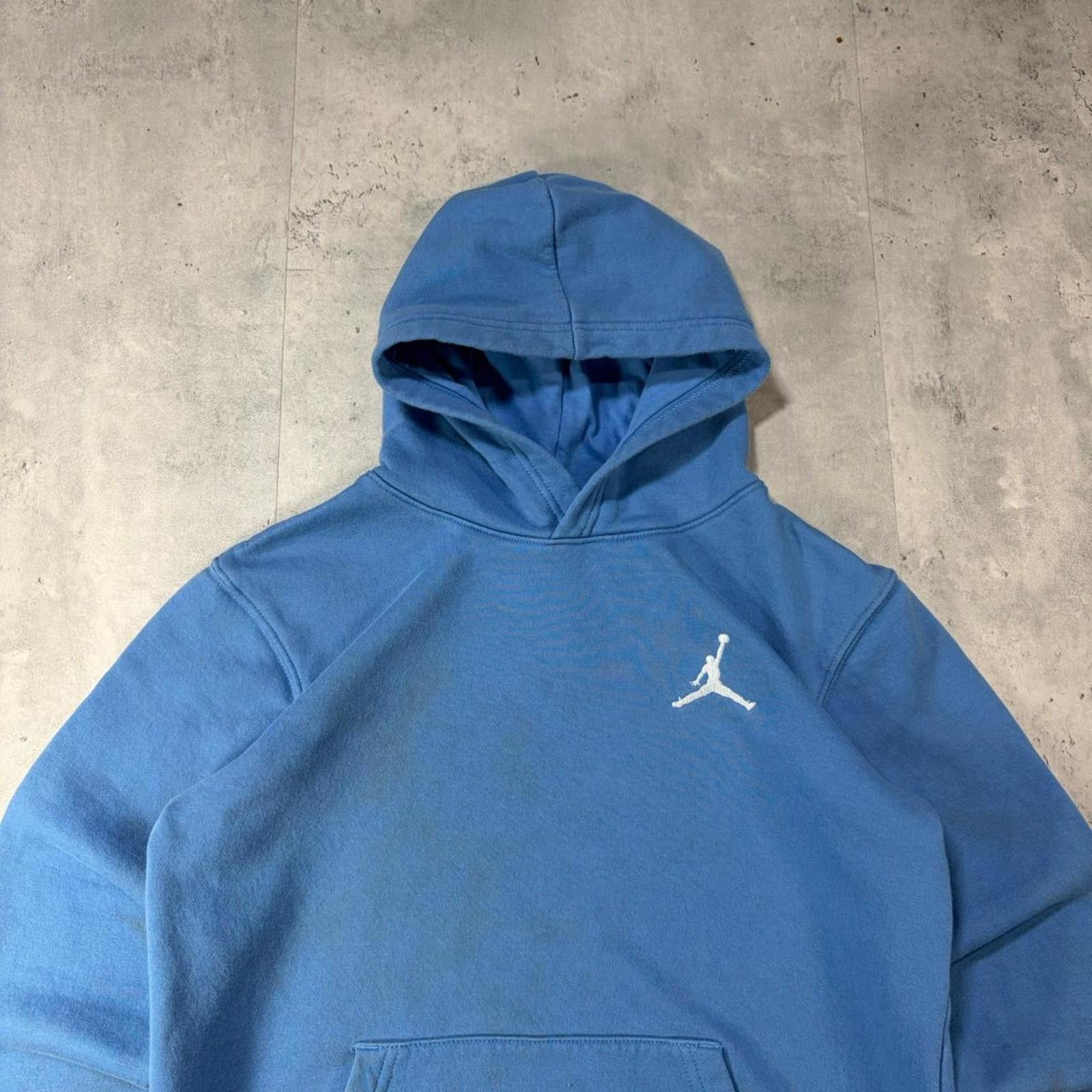 Jordan Brand Y2K Light Blue Jordan Faded Distressed Boxy Hoodie Size XS / US 0-2 / IT 36-38 - 3 Thumbnail