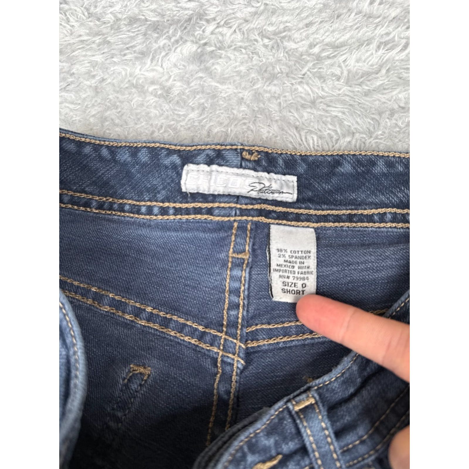 Vintage Chicos Jeans Women Blue Denim Bootcut 0 S 26x28 Mid Rise Cotton Blend Stretch Regular 5-Pocket Design Size 25" / US 0 / IT 36 - 6 Thumbnail