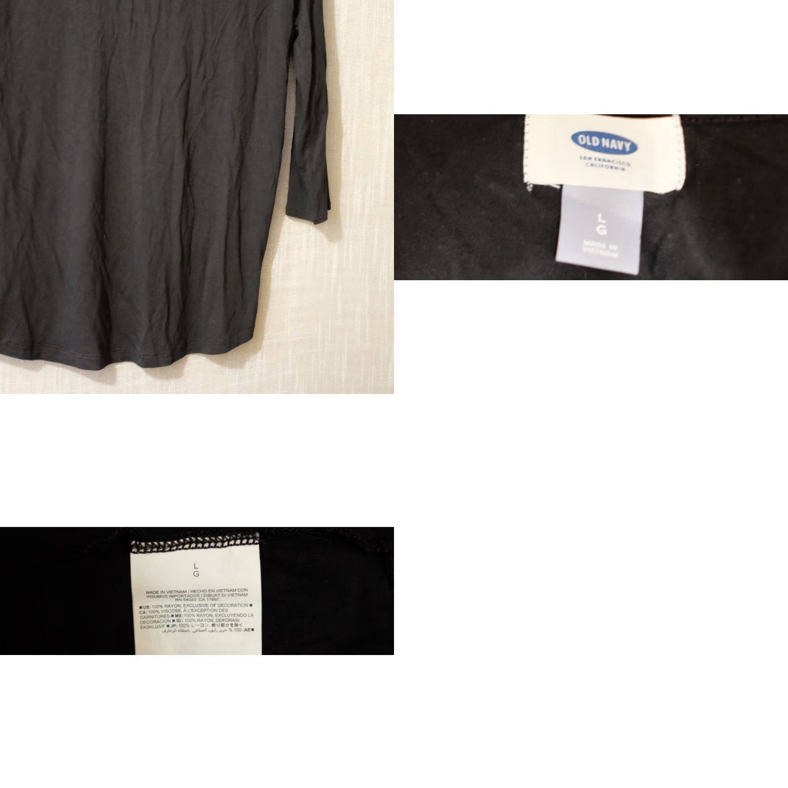 Old Navy Old Navy Shirt Womens L Black Long Sleeve Boat Neck Super Soft Size L / US 10 / IT 46 - 8 Thumbnail