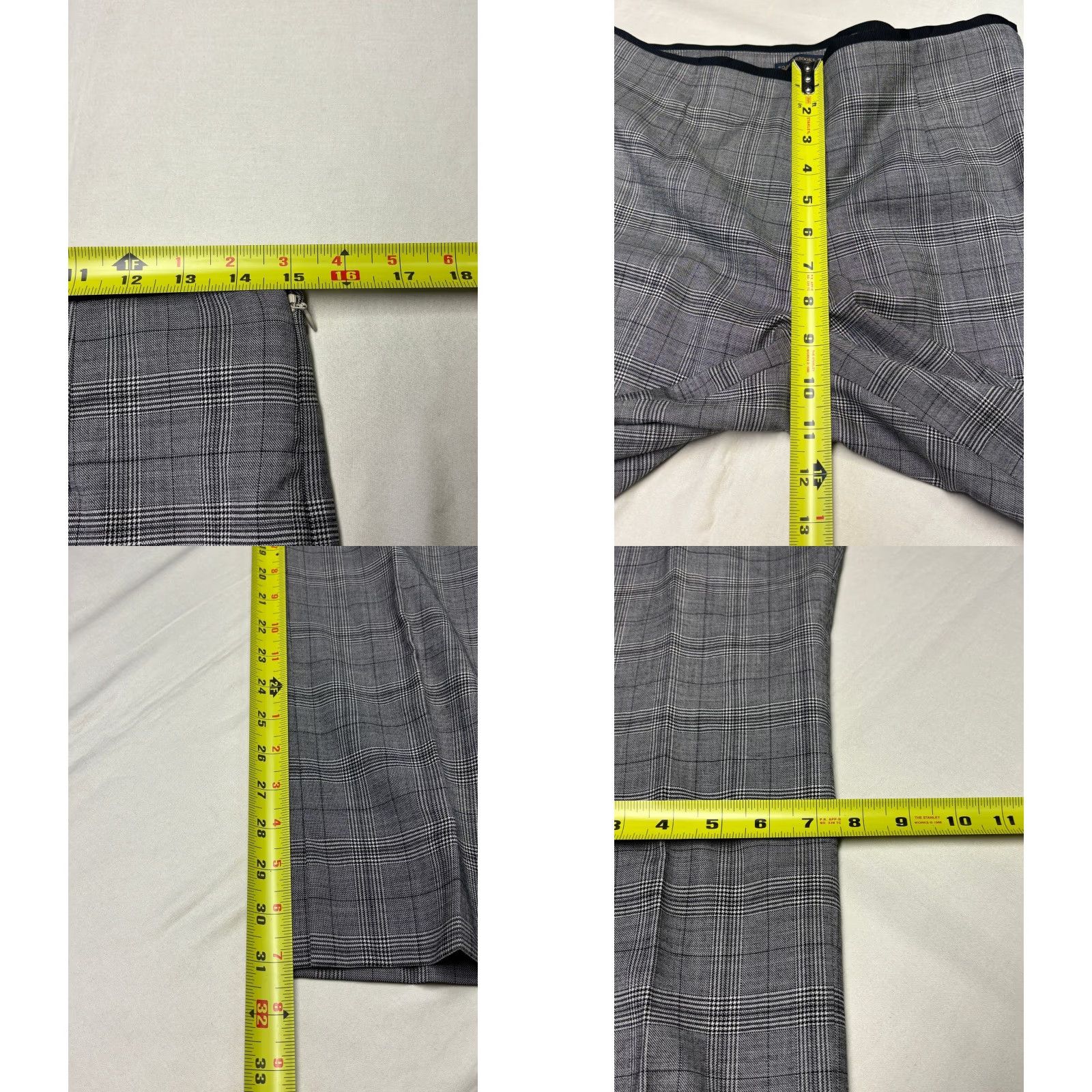 Brooks Brothers Brooks Brothers 346 Lucia Fit Wool Dress Pants Gray Plaid Womens Size 4 W30 L31 Flat Front Stretch Wool Spandex Lined Business Workwear Class ic Size 27" / US 4 / IT 40 - 8 Thumbnail